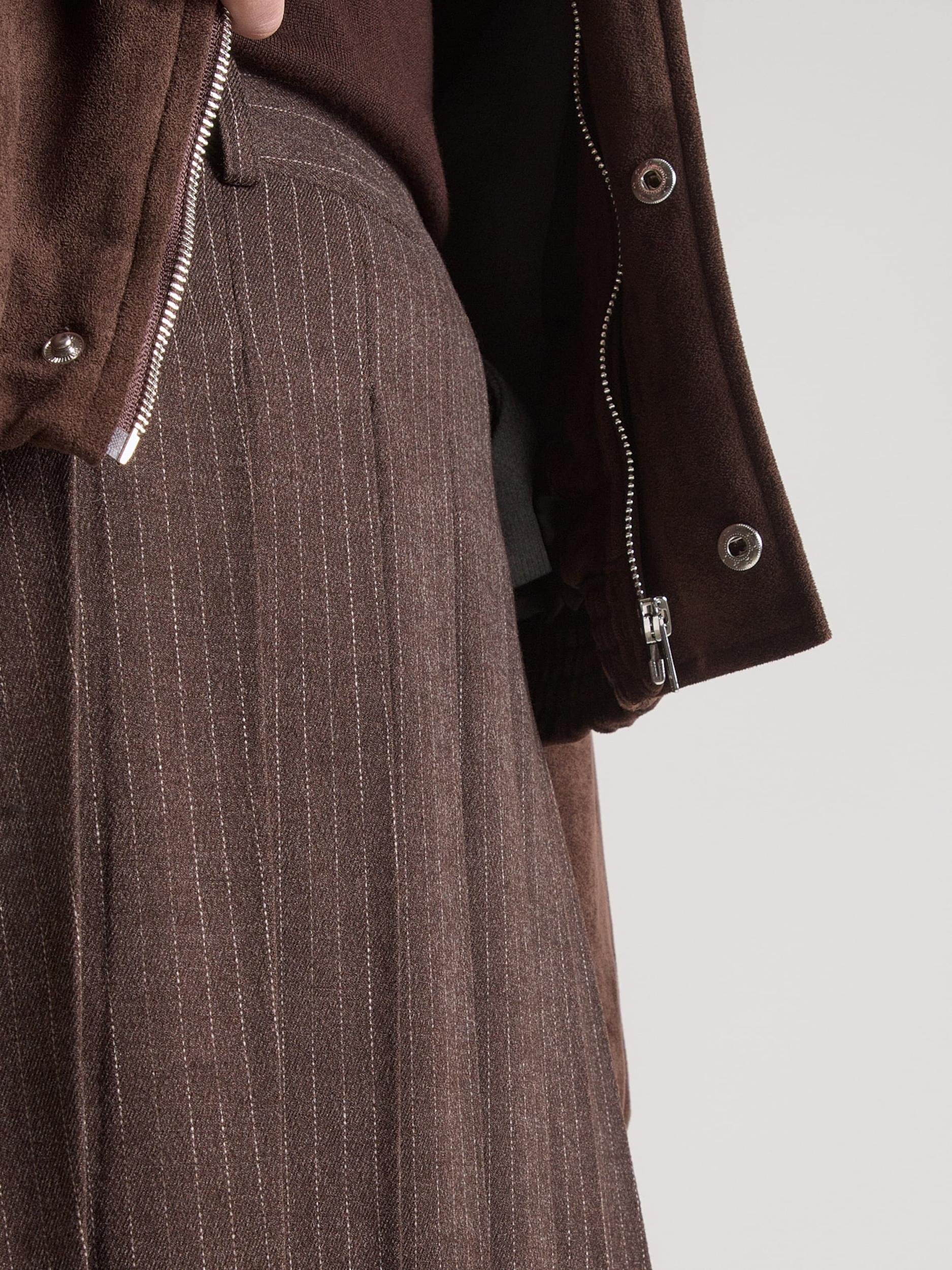 ABOUT YOU Sukňa 'Ruth' tmavohnedá / biela