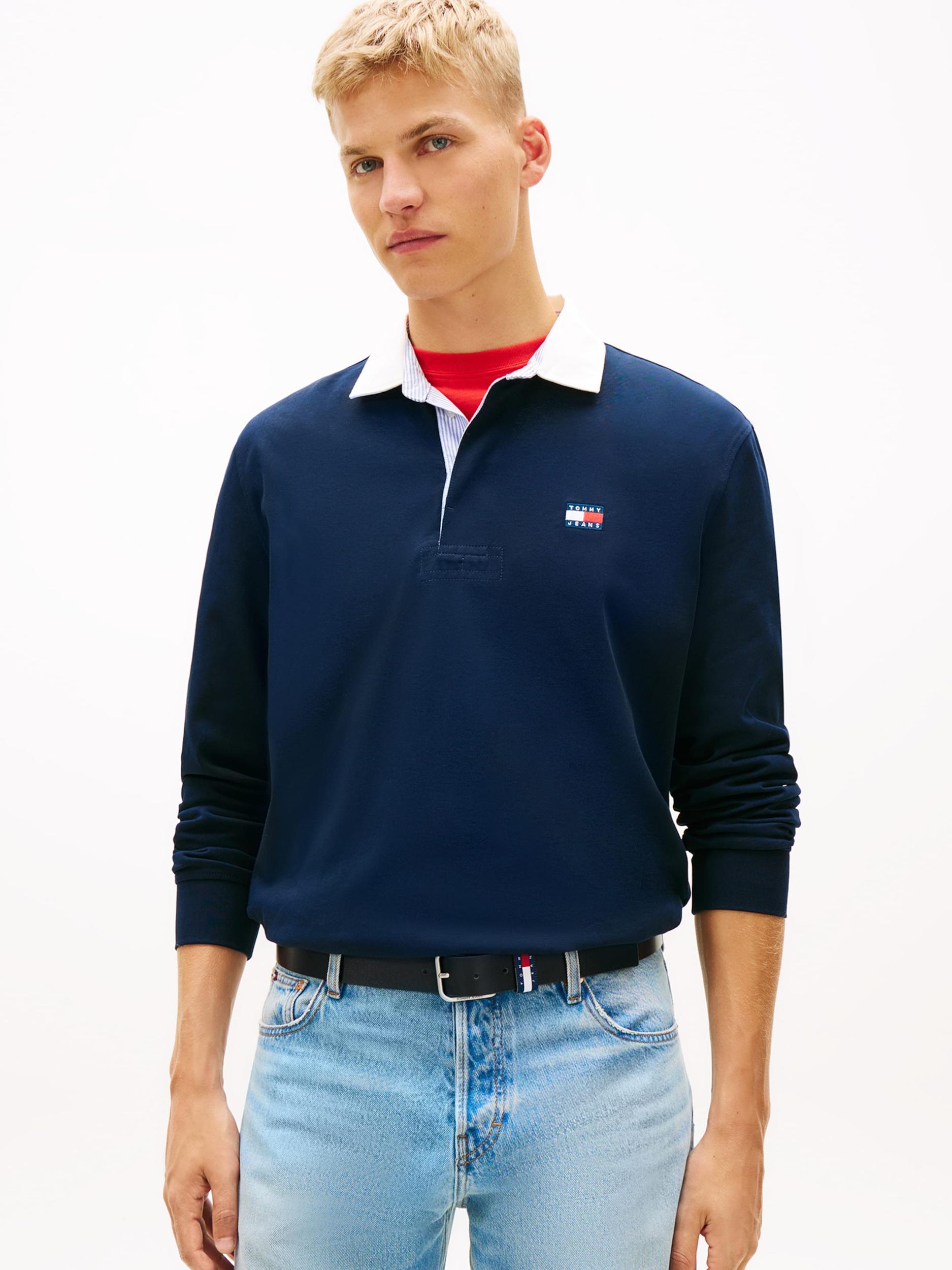 Tommy Jeans Tričko 'ESS' tmavomodrá / biela