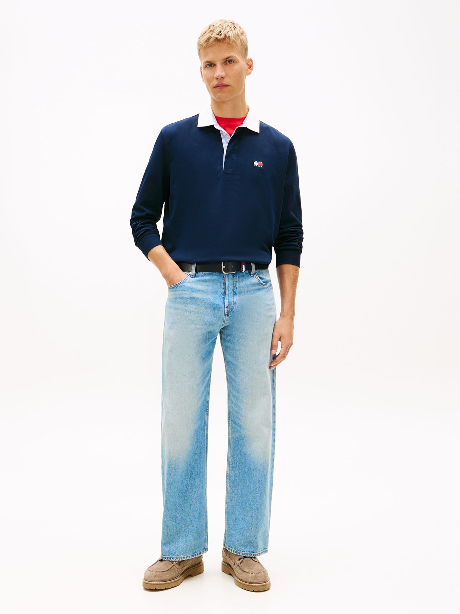 Tommy Jeans Tričko 'ESS' tmavomodrá / biela