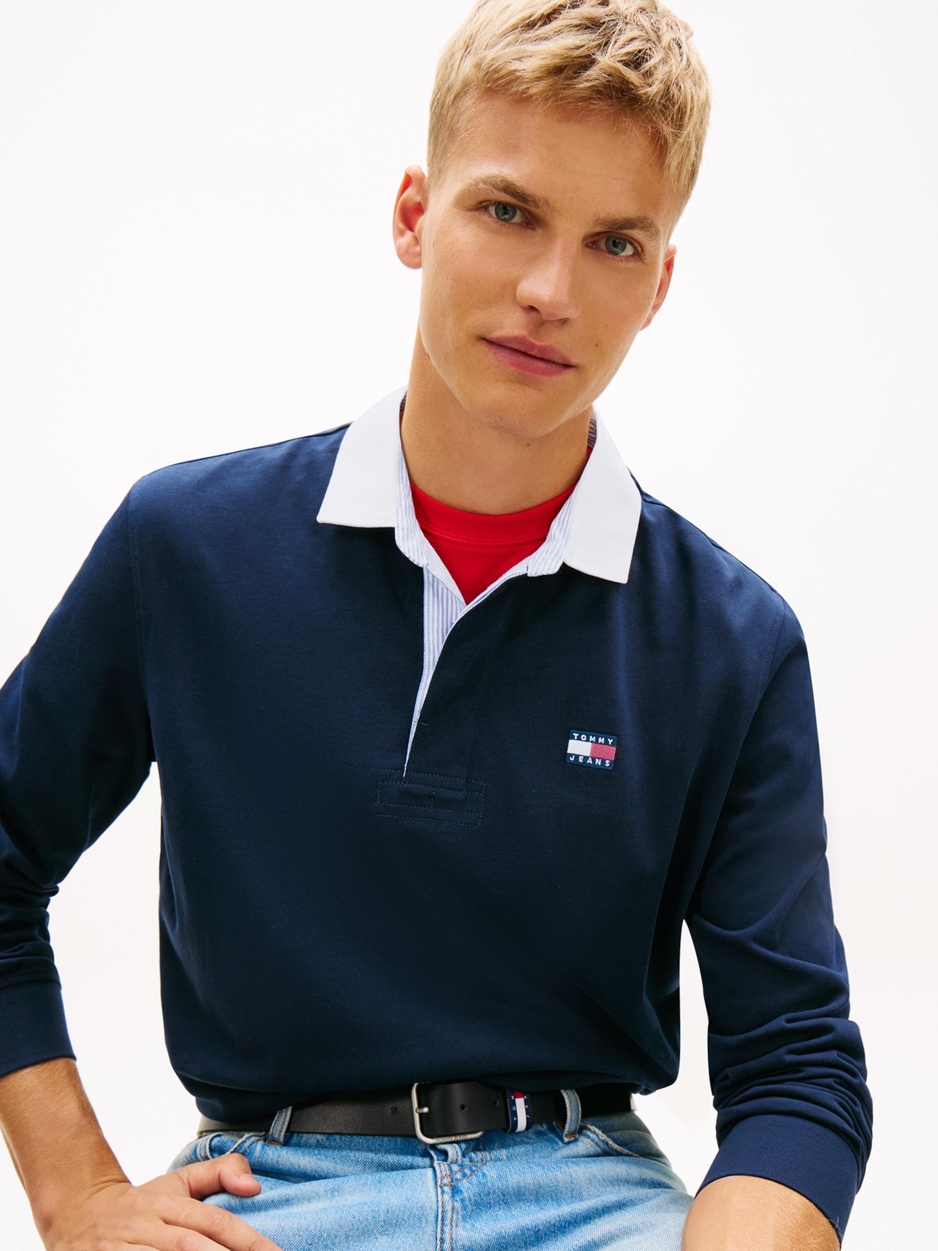 Tommy Jeans Tričko 'ESS' tmavomodrá / biela