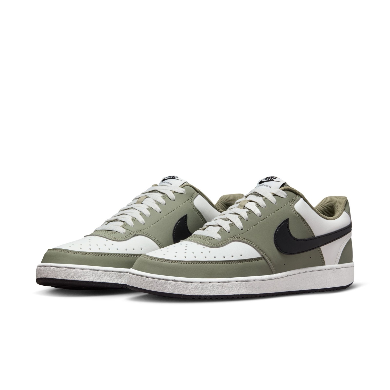 Nike Court Vision Low Mens Shoes SUMMIT WHITE/BLACK-SILVER SAGE