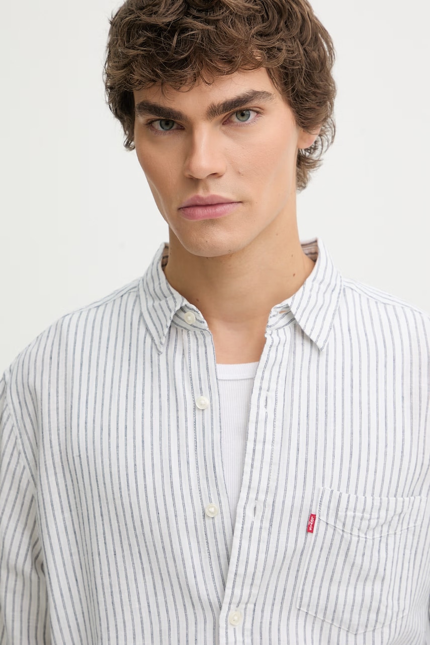 Košeľa s prímesou ľanu Levi's SUNSET 1 POCKET STANDARD