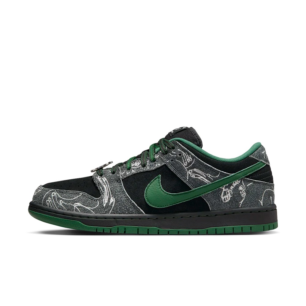 Nike THERE Skateboards x Dunk Low SB Black Gorge Green Veľkosť: 37.5