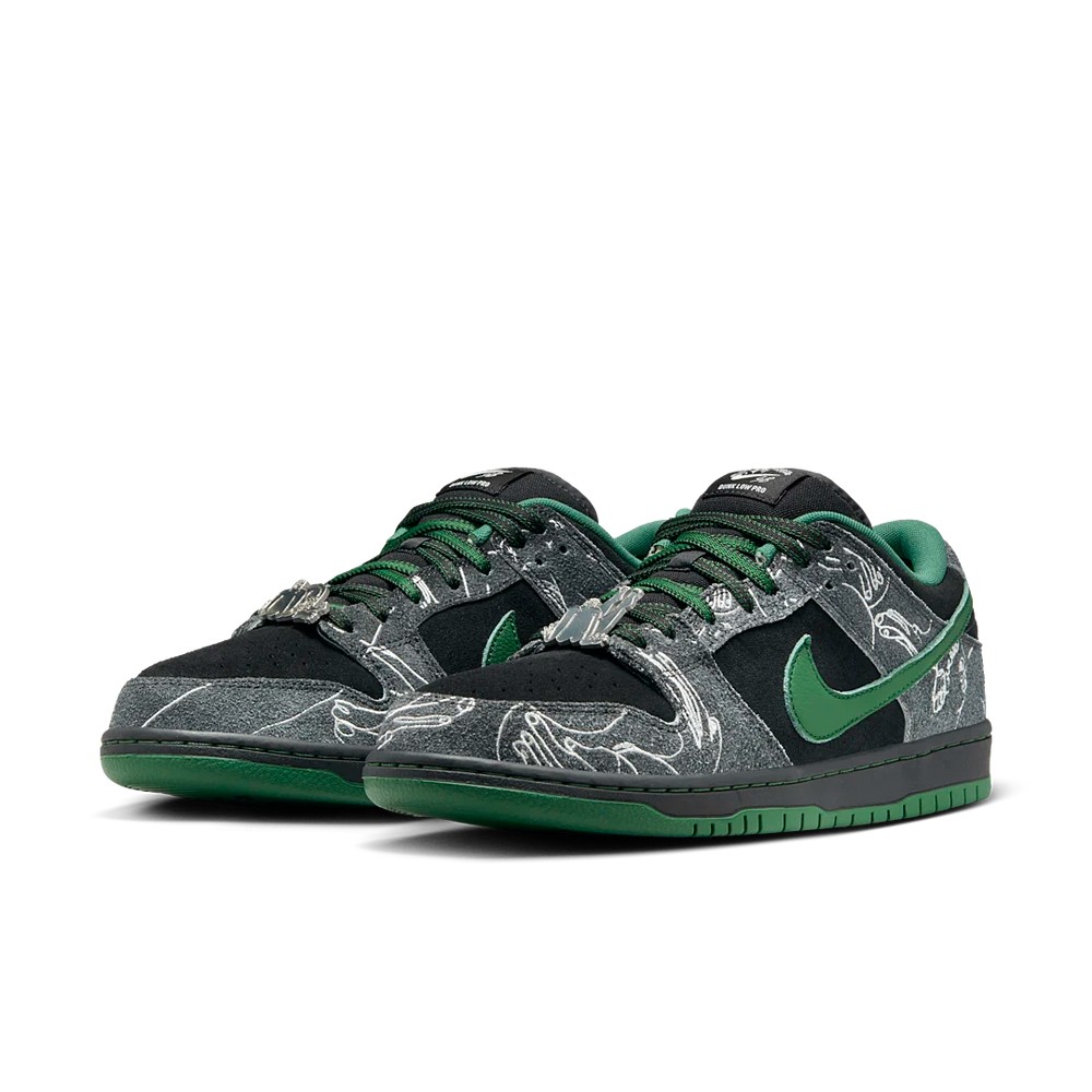 Nike THERE Skateboards x Dunk Low SB Black Gorge Green Veľkosť: 37.5