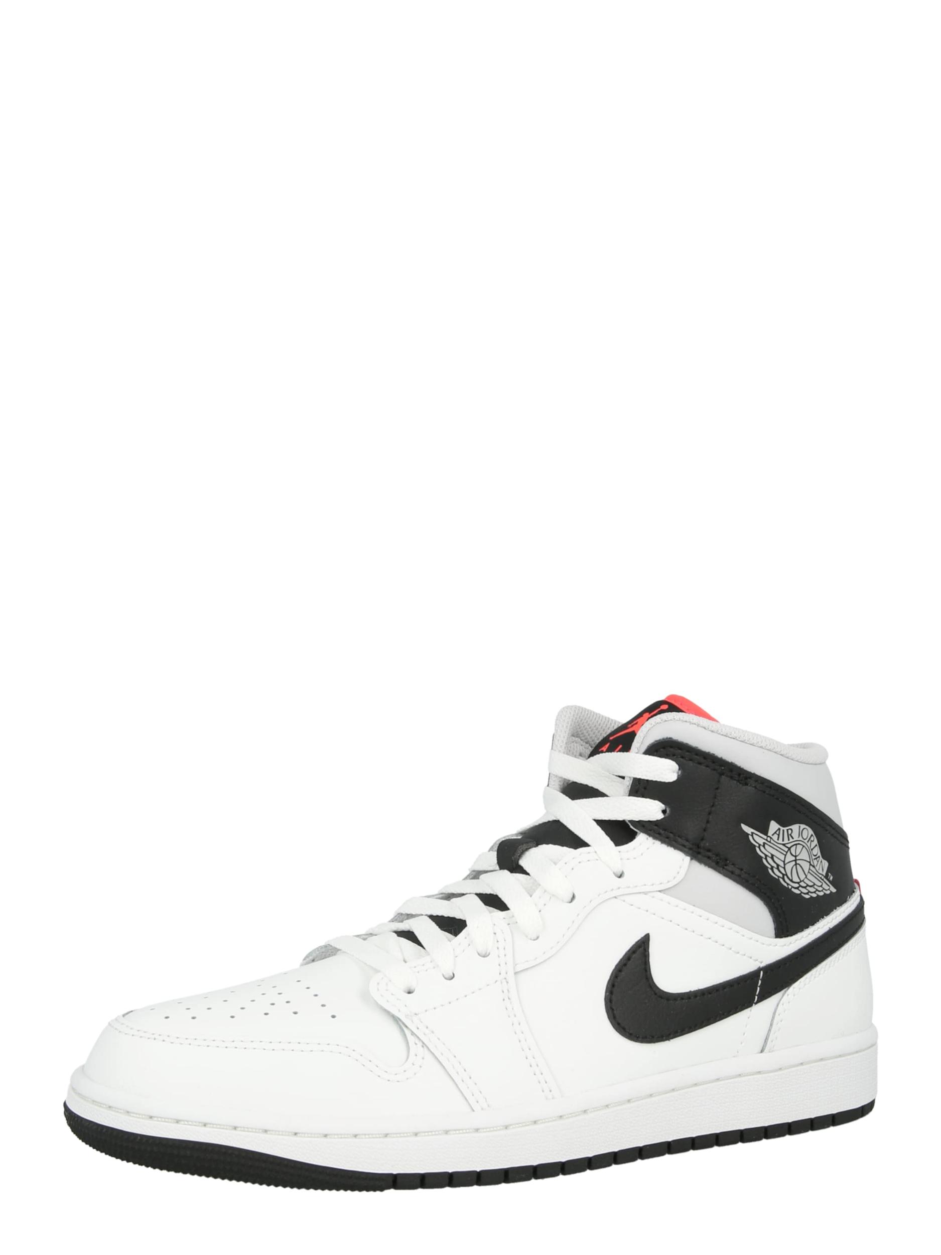 Jordan Členkové tenisky 'AIR JORDAN 1' svetlosivá / neónovo oranžová / čierna / biela