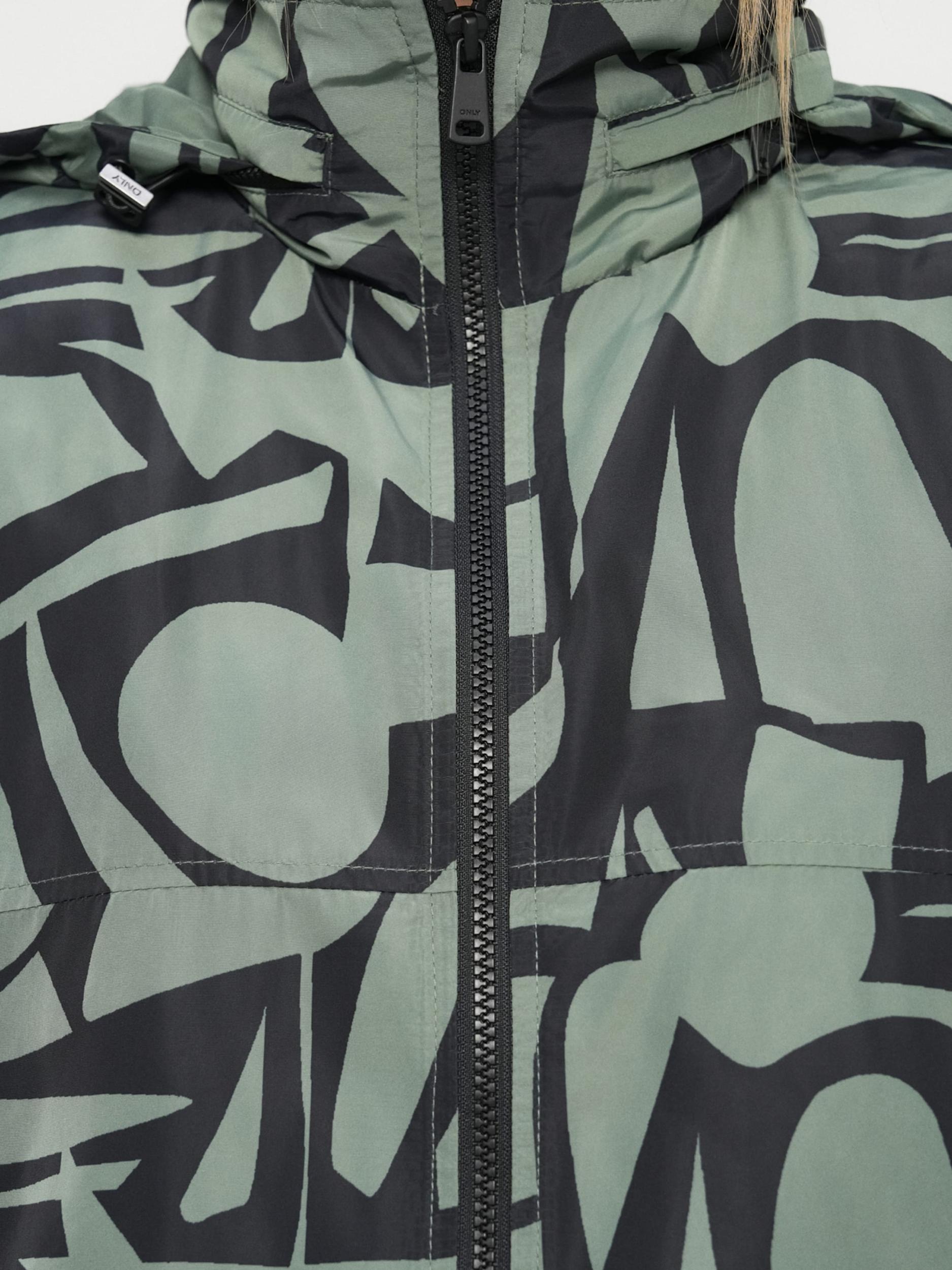 ONLY Prechodná bunda 'ONLBETTY' zelená / čierna