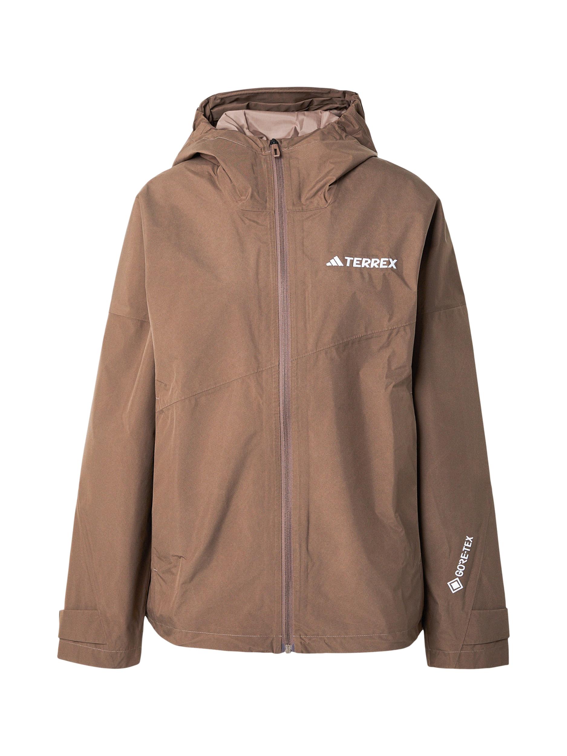 ADIDAS TERREX Outdoorová bunda 'Xperior' hnedá / biela