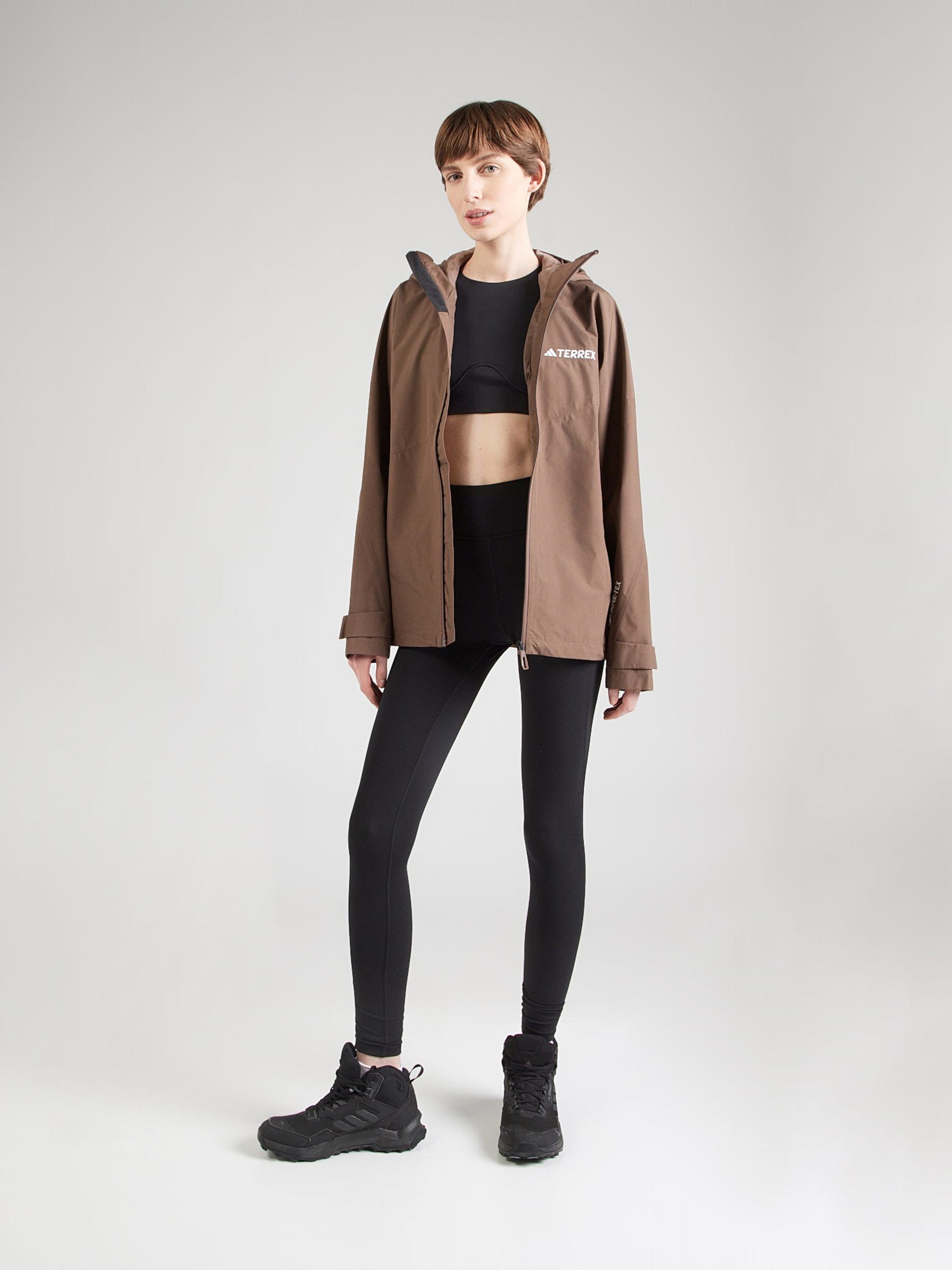 ADIDAS TERREX Outdoorová bunda 'Xperior' hnedá / biela