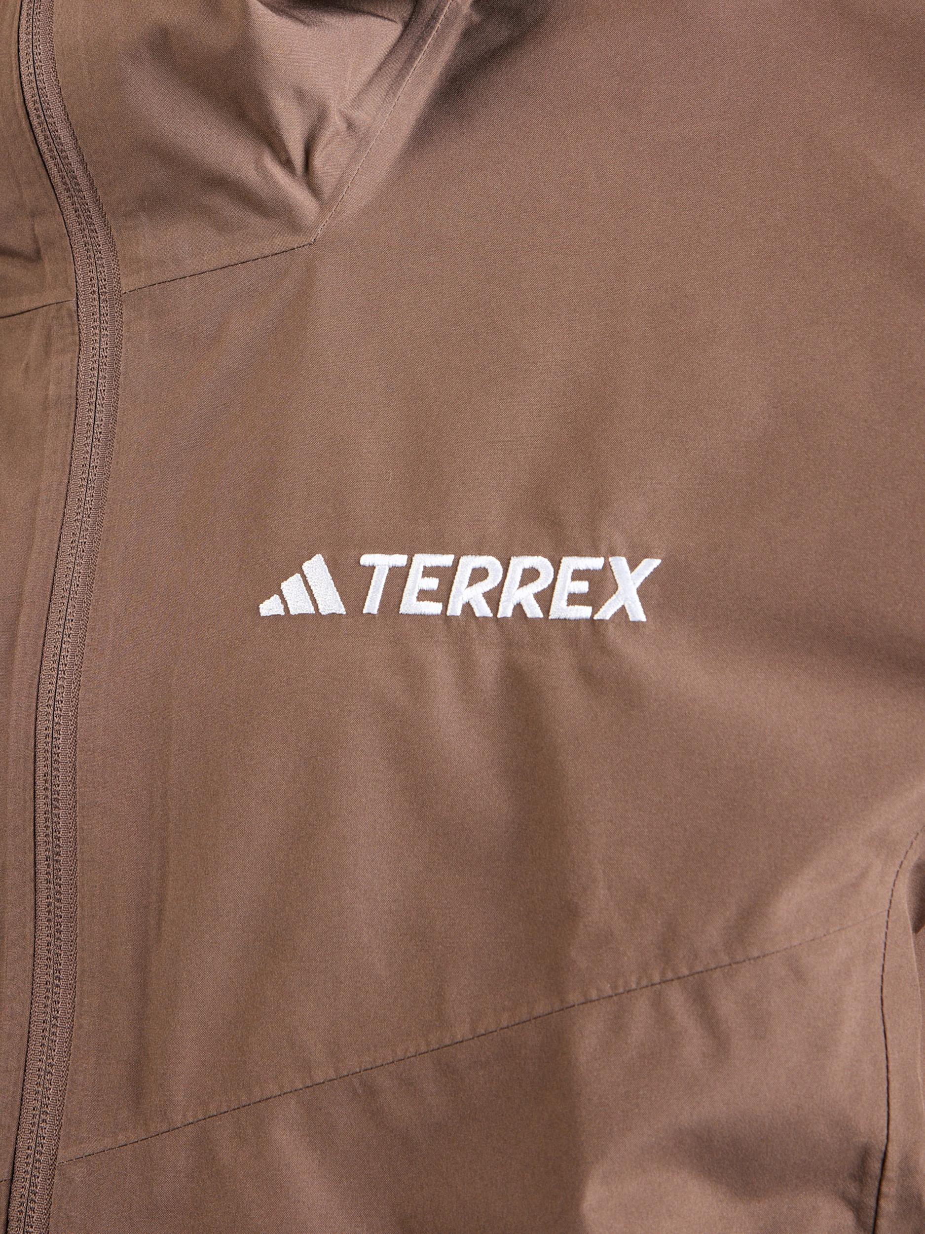 ADIDAS TERREX Outdoorová bunda 'Xperior' hnedá / biela