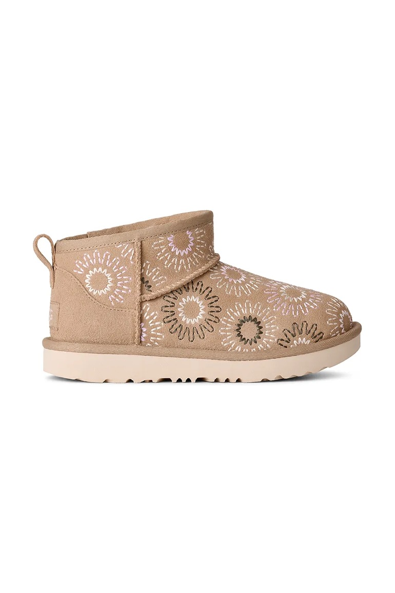 Detské zimné semišové topánky UGG KIDS' CLASSIC ULTRA MINI SUN STITCH