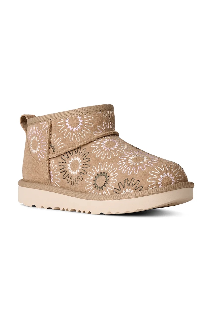 Detské zimné semišové topánky UGG KIDS' CLASSIC ULTRA MINI SUN STITCH