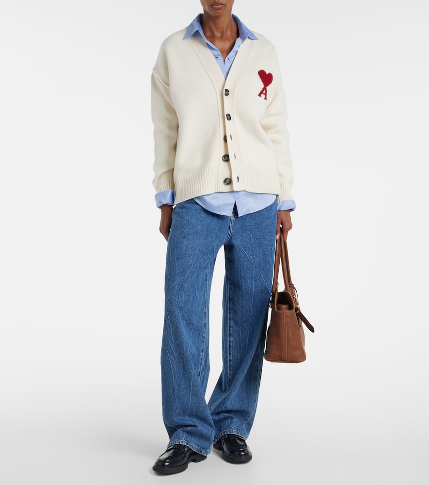 Ami Paris Ami de CÅur virgin wool cardigan