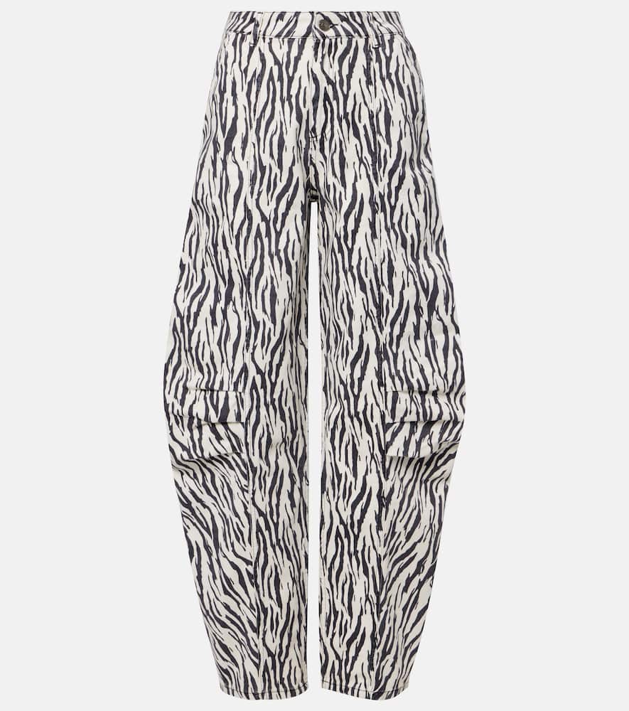 Rotate Printed cotton twill cargo pants