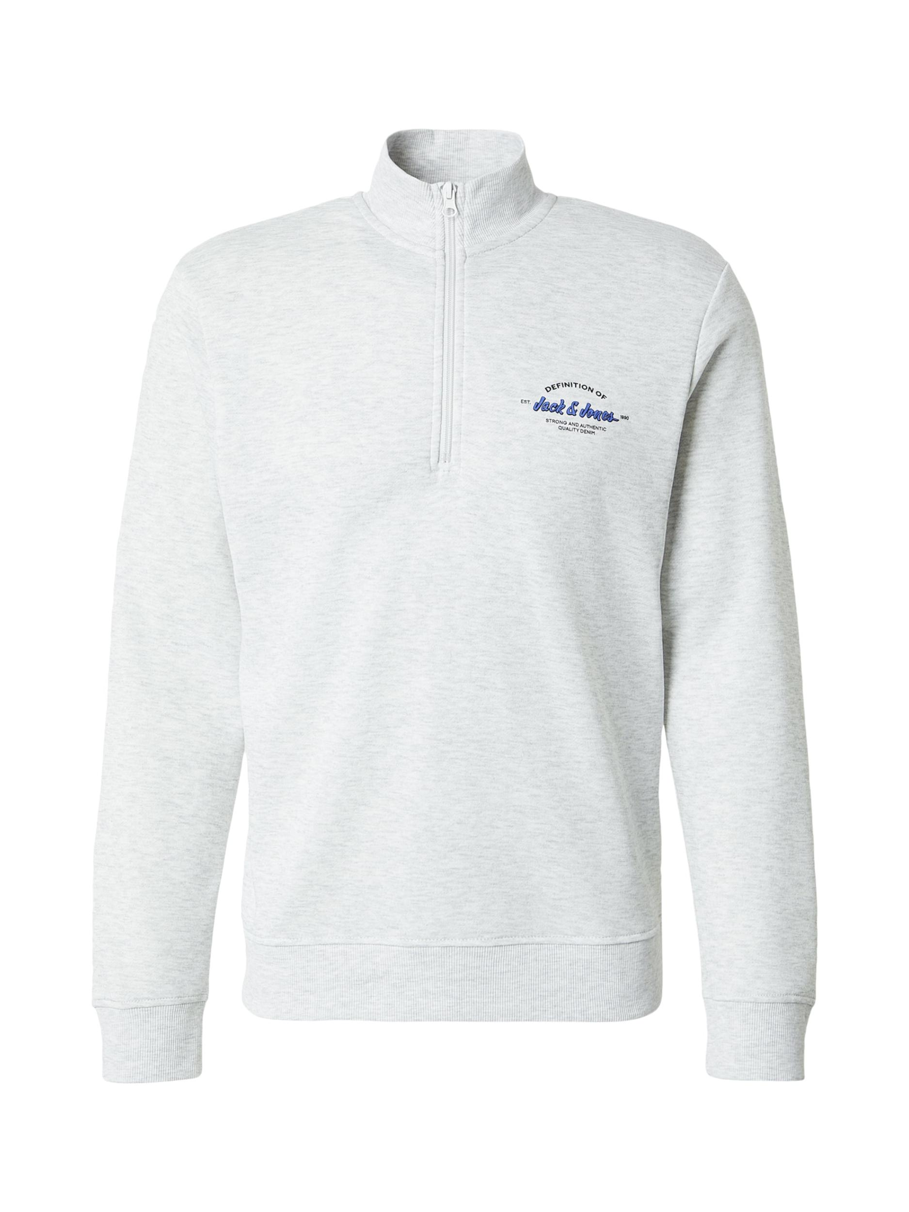 JACK & JONES Mikina 'JJBRANDON' modrá / čierna / biela melírovaná