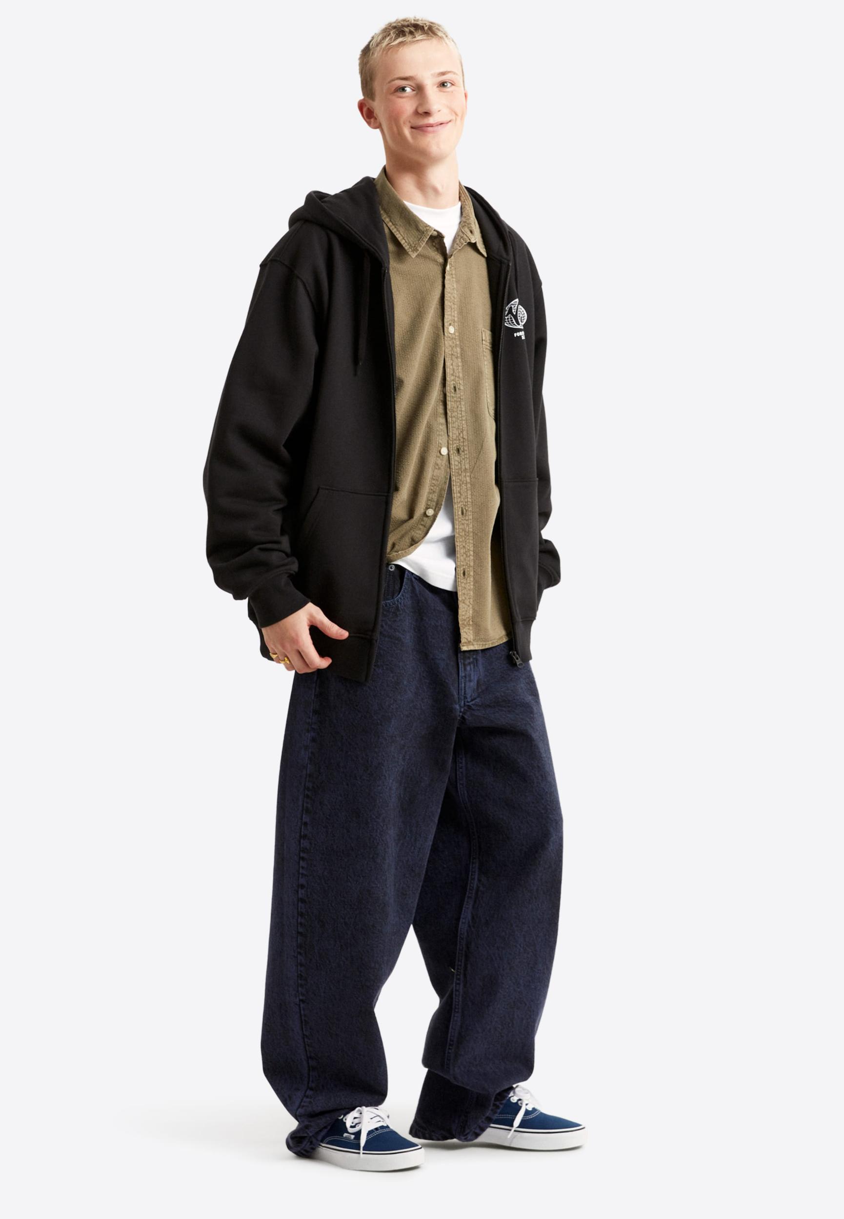 VANS Tepláková bunda 'World Tour' čierna / biela