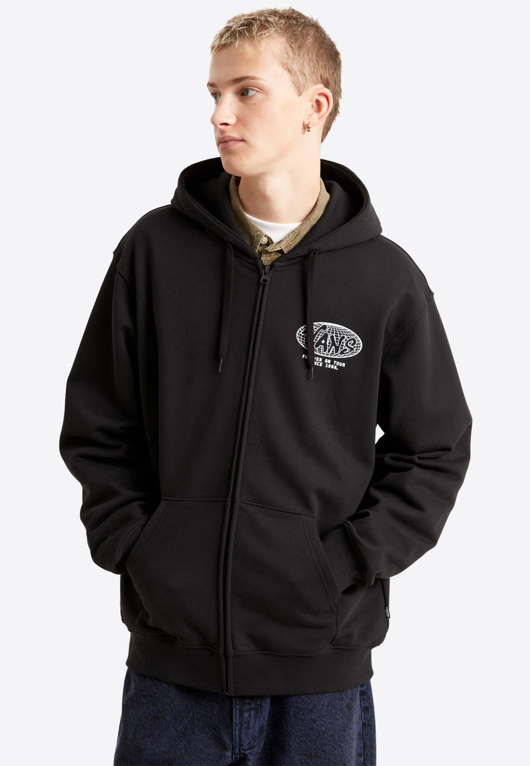 VANS Tepláková bunda 'World Tour' čierna / biela