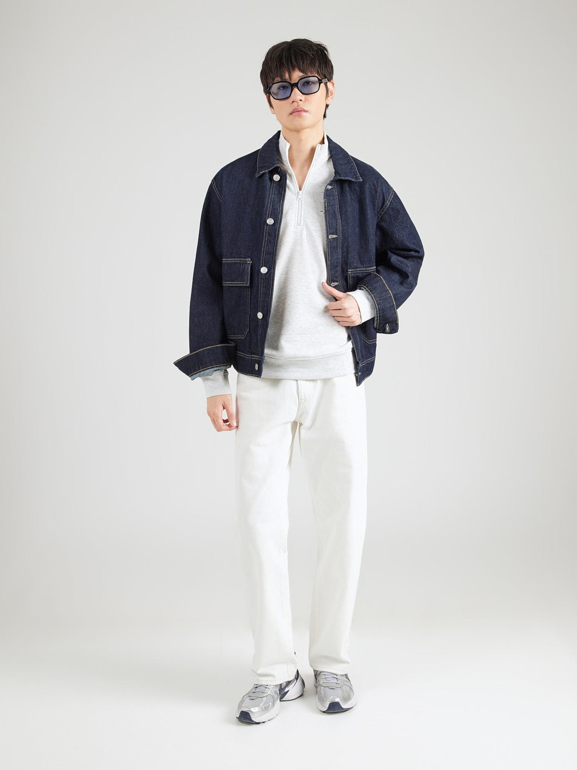 JACK & JONES Mikina 'JJBRANDON' modrá / čierna / biela melírovaná