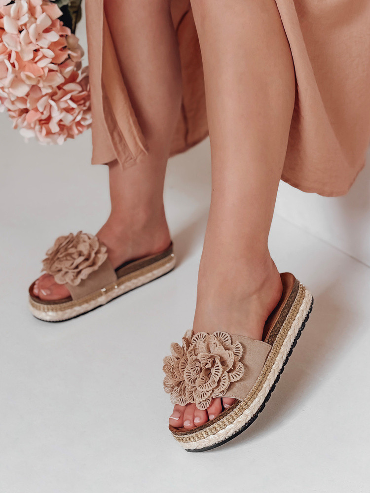 Dámske kvetinové žabky KWIATARIS khaki FashionStreet ZY0910