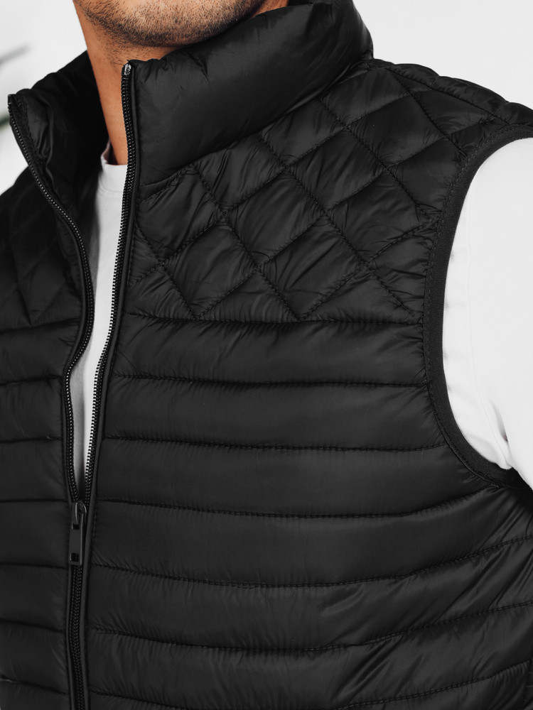 Pánska prešívaná vesta čierna FashionStreet TX5076