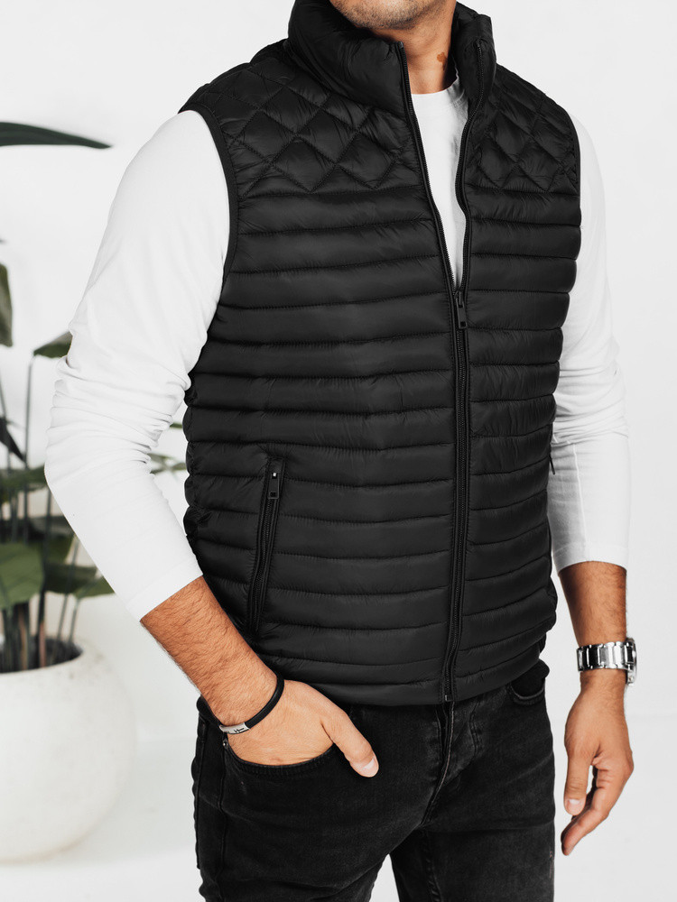 Pánska prešívaná vesta čierna FashionStreet TX5076