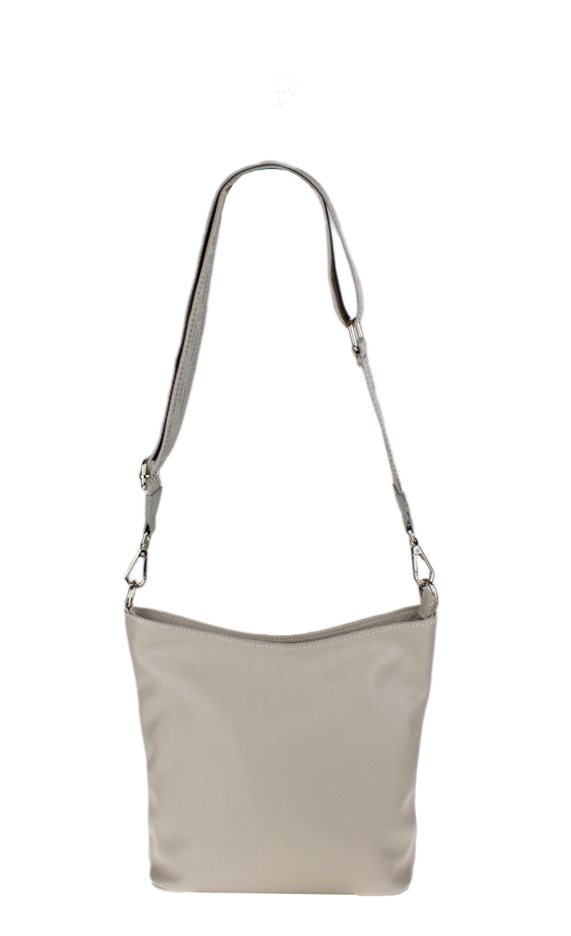 Sivá kožená talianska crossbody kabelka Amalia Grigia Perla II NovaKabelka.sk