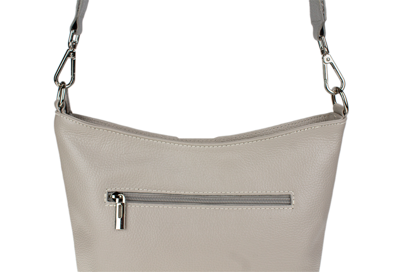 Sivá kožená talianska crossbody kabelka Amalia Grigia Perla II NovaKabelka.sk