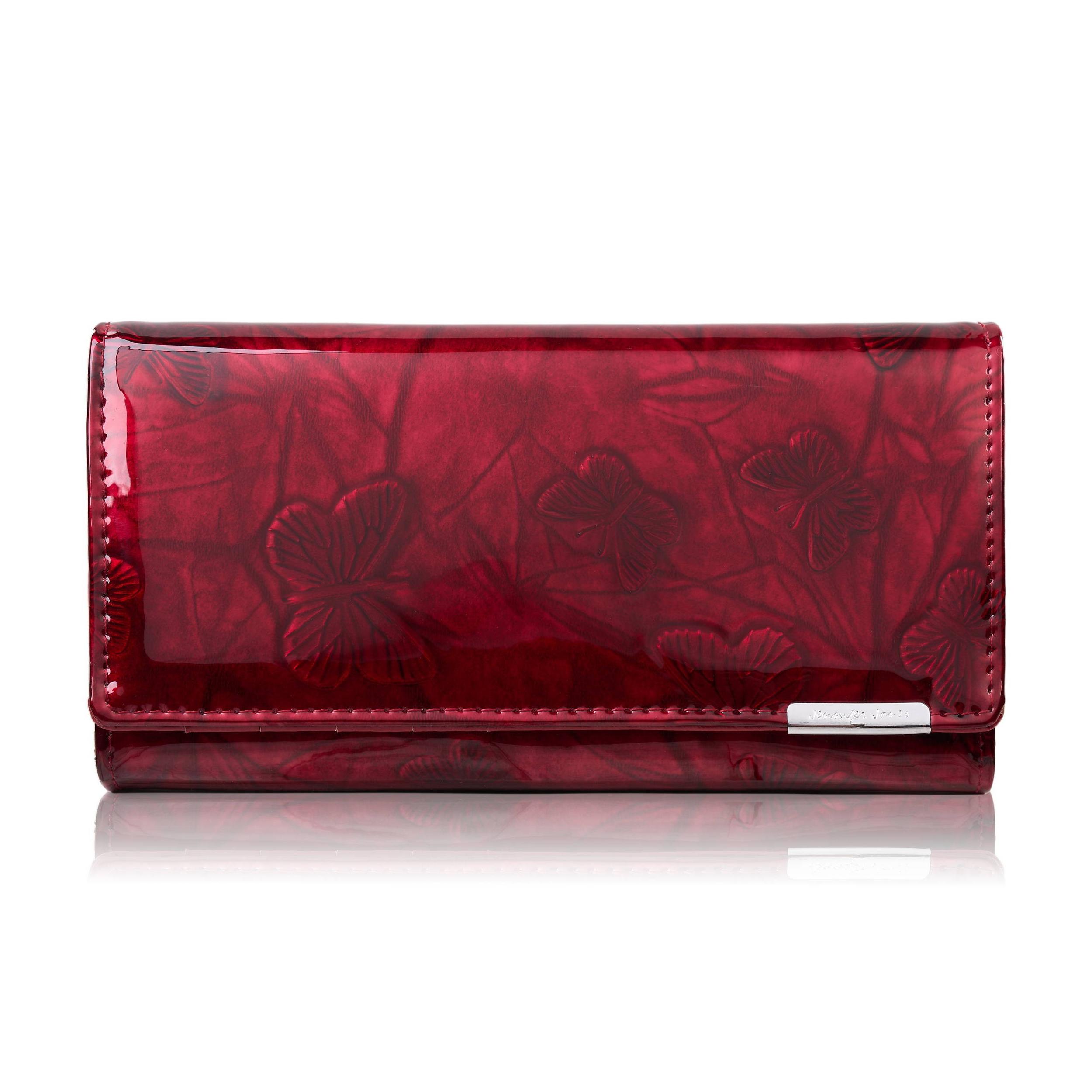 Jennifer Jones Dámska lakovaná peňaženka s krokodílím reliéfom | červená SP-16-RDM