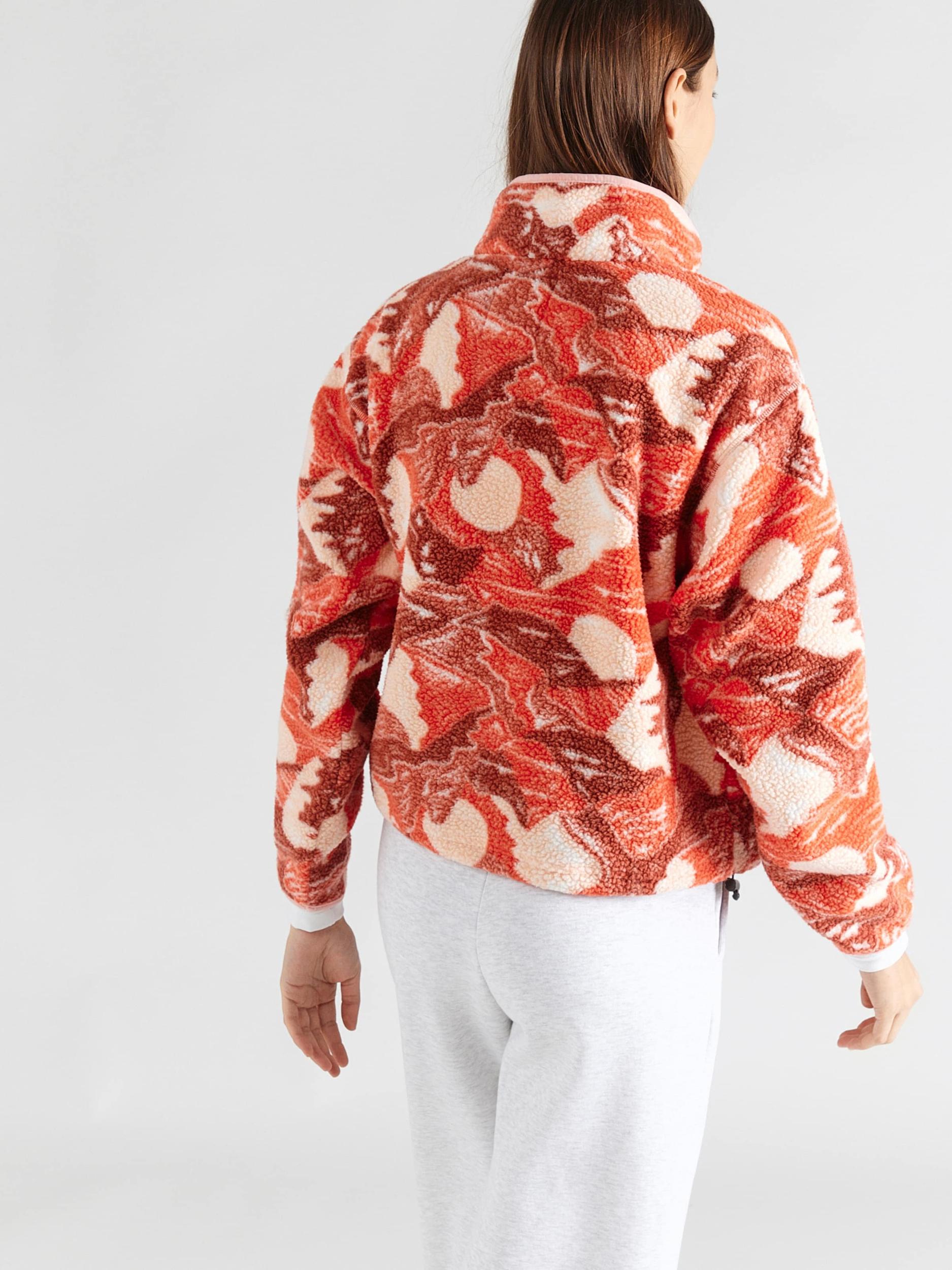 COLUMBIA Športový sveter 'Helvetia II' piesková / tmavooranžová / červená