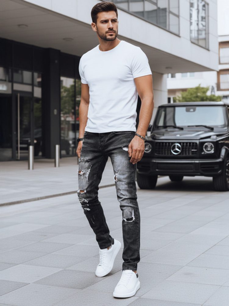 Dstreet Originálne čierne rifle s odreninami