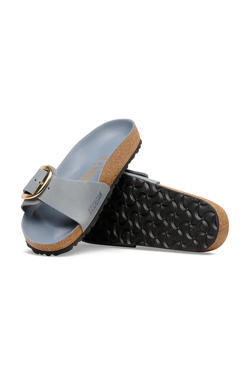 Birkenstock dámske nubukové šľapky na plochej podrážke Madrid Big Buckle