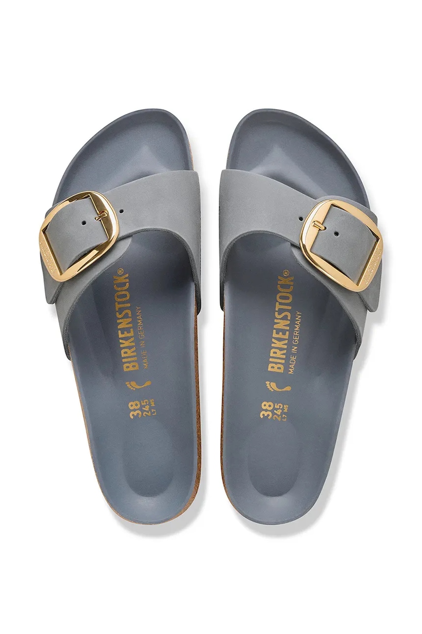 Birkenstock dámske nubukové šľapky na plochej podrážke Madrid Big Buckle
