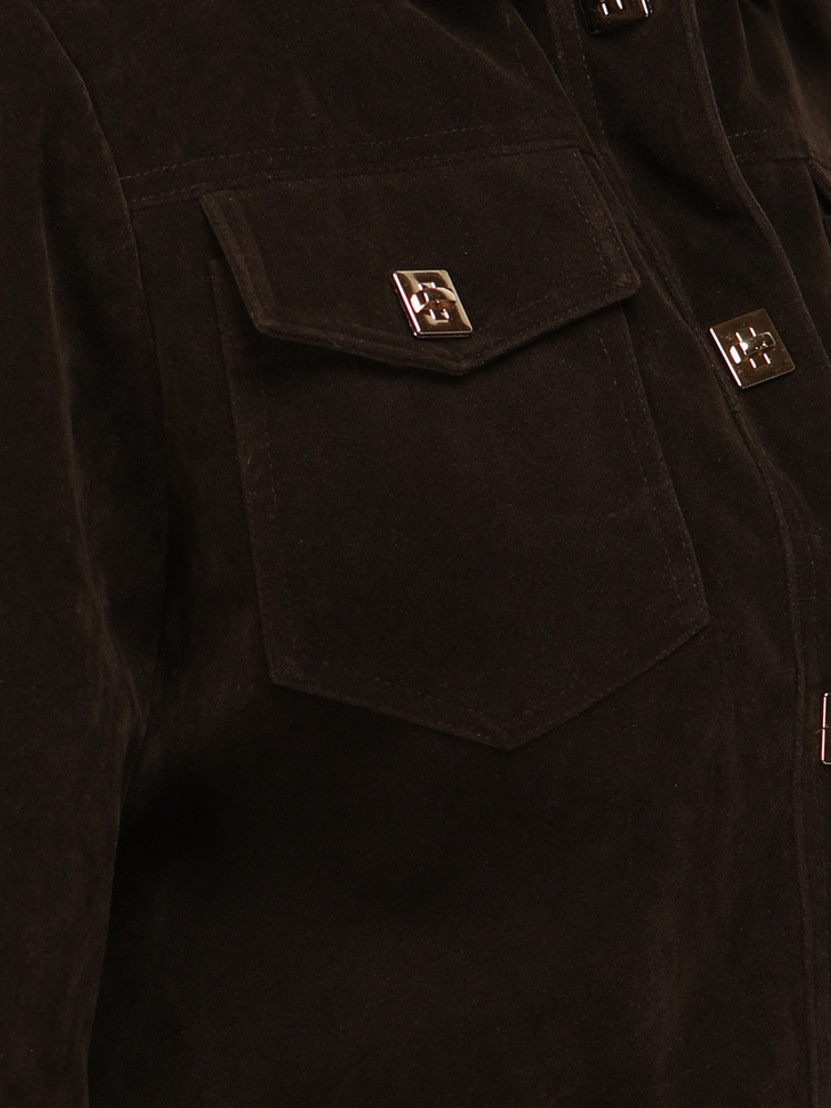 FashionStreet Dámska semišová bunda TY5583 Tmavo hnedá - Fashion Street