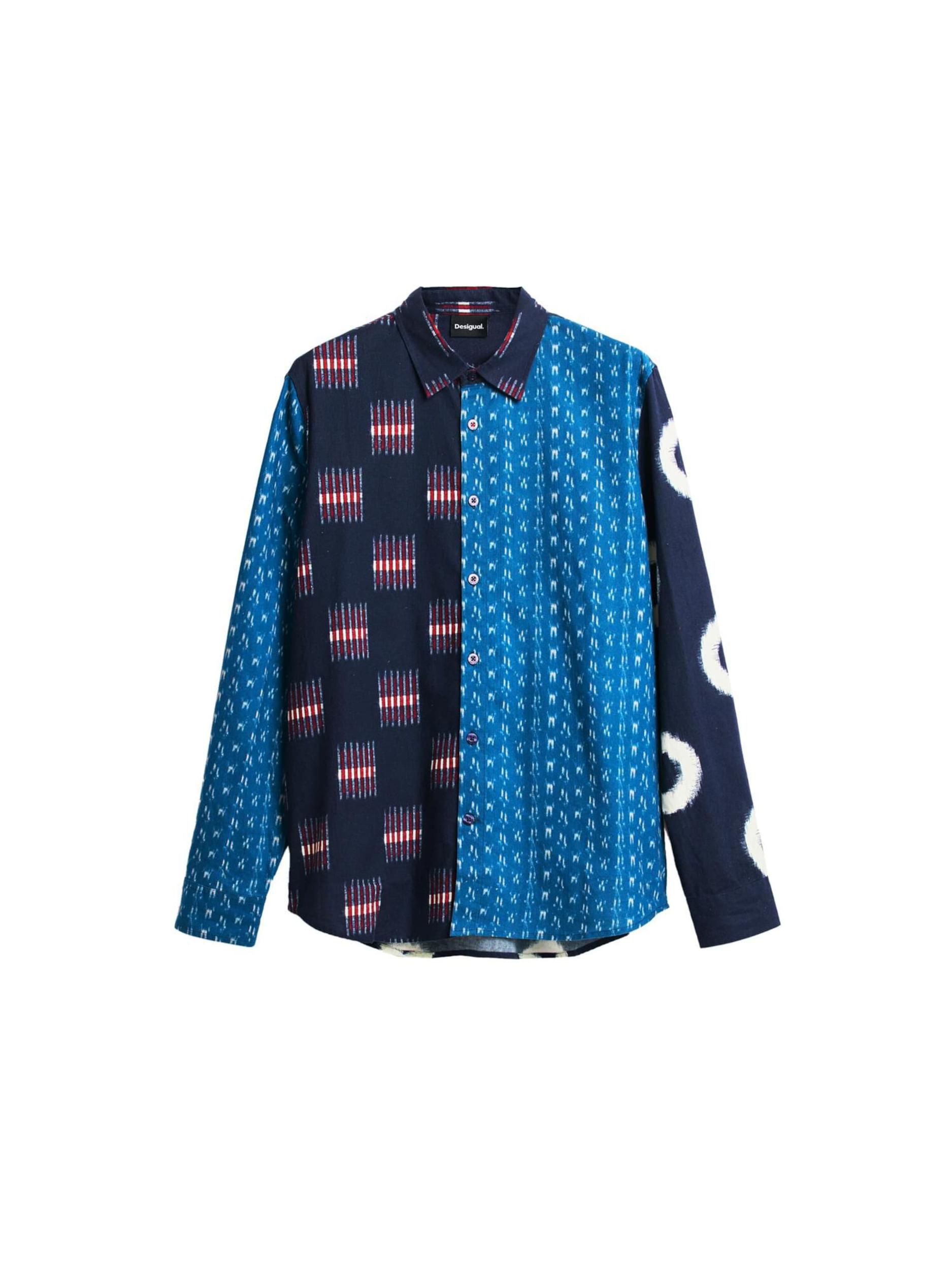 Desigual Košeľa azúrová / tmavomodrá / červená / biela