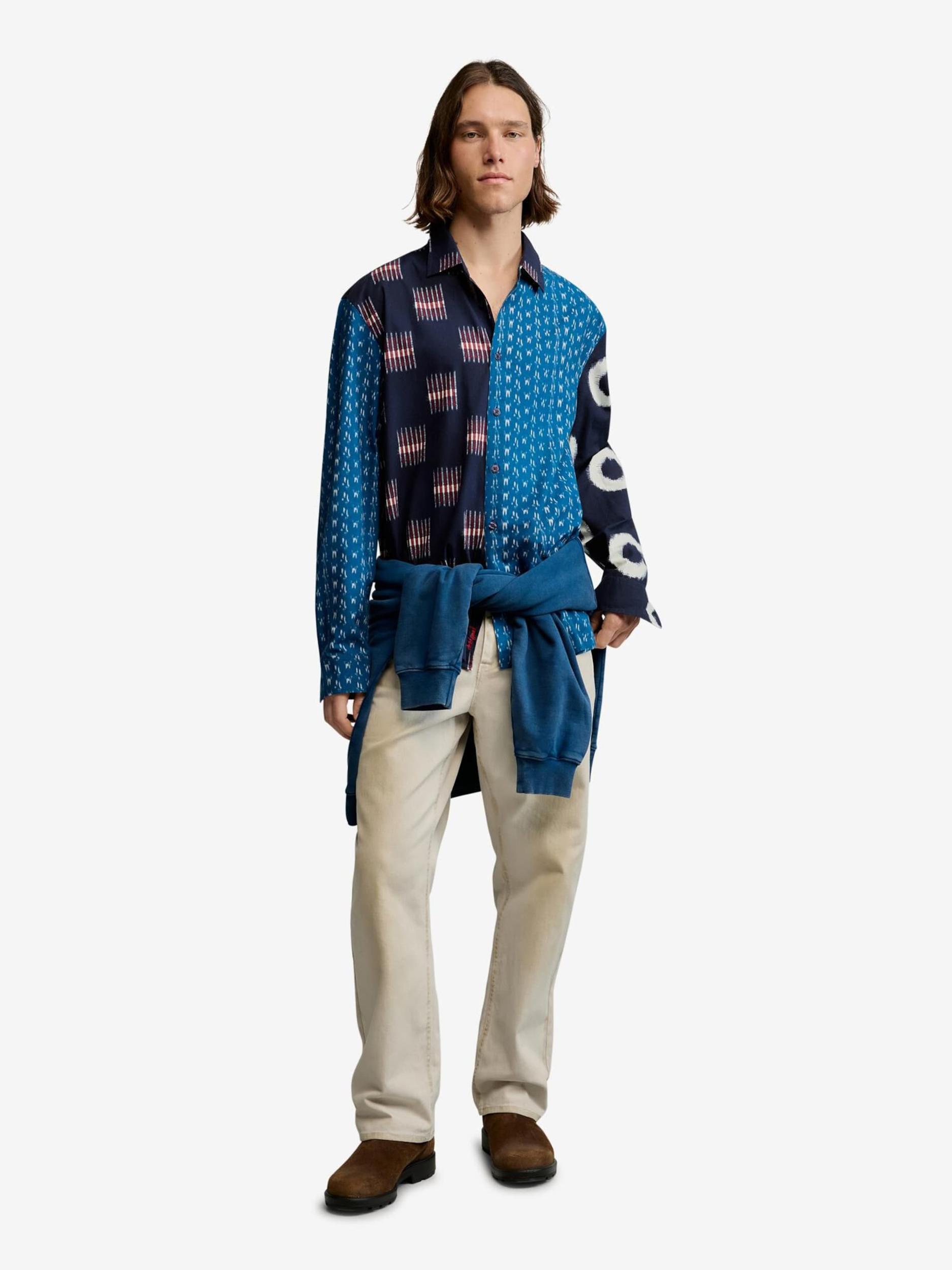 Desigual Košeľa azúrová / tmavomodrá / červená / biela