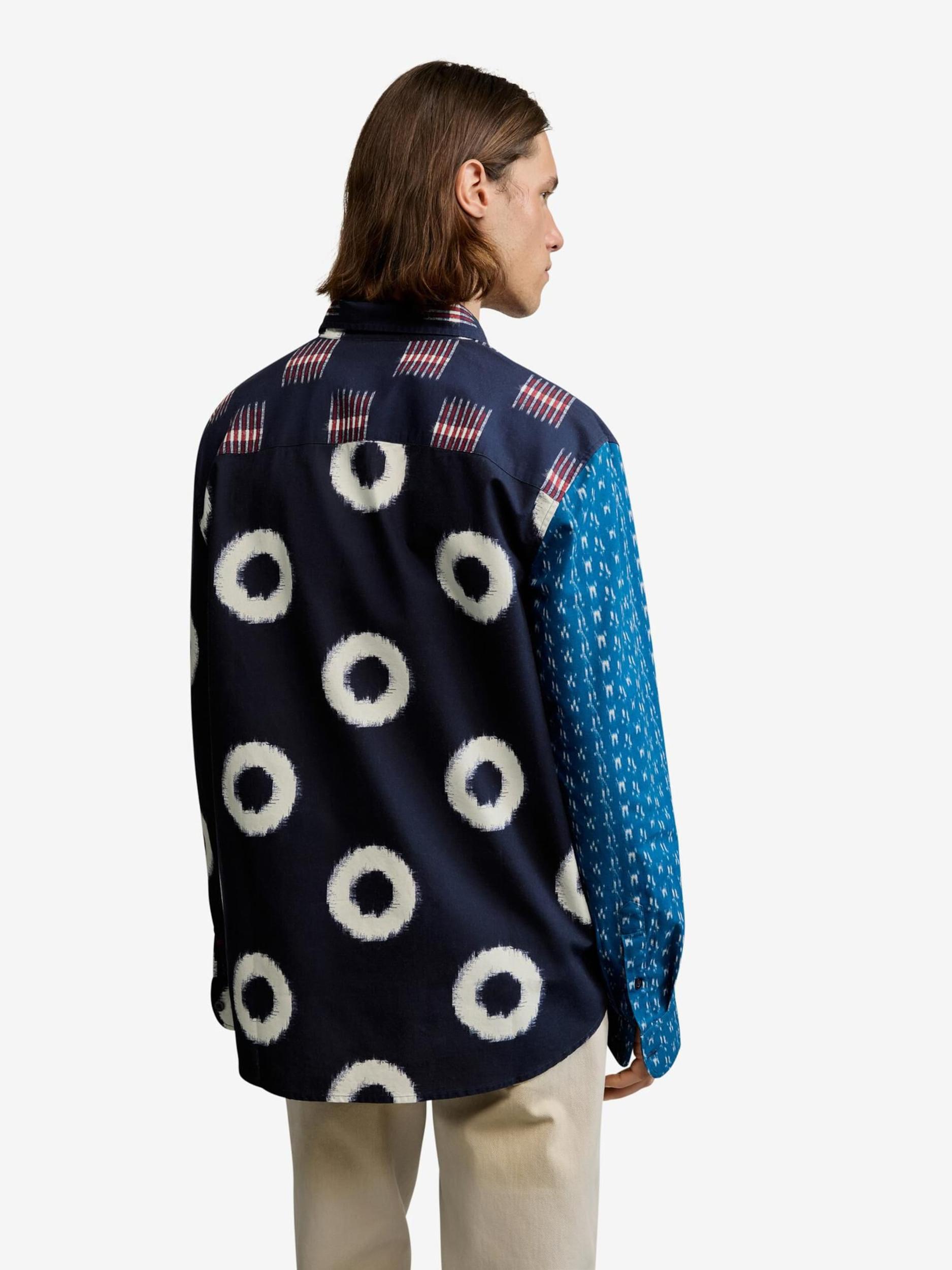 Desigual Košeľa azúrová / tmavomodrá / červená / biela