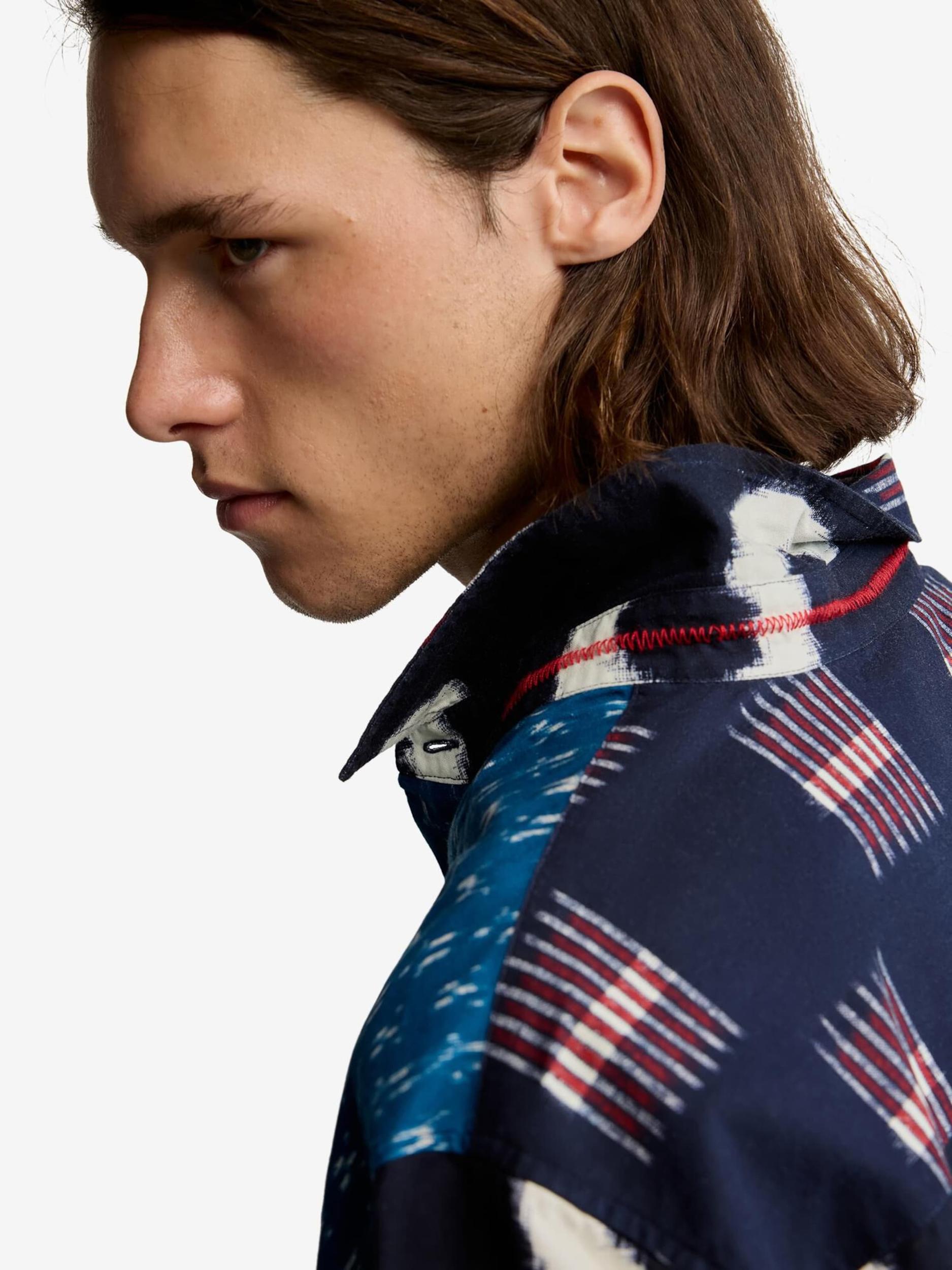 Desigual Košeľa azúrová / tmavomodrá / červená / biela