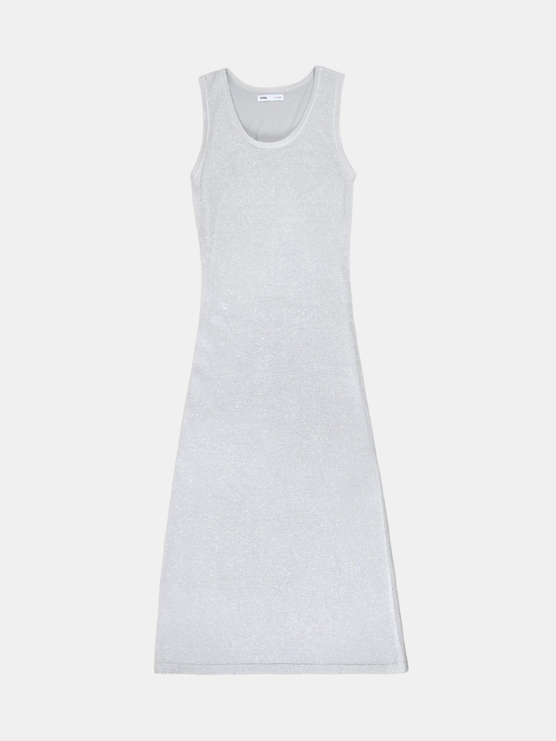 Sinsay - Maxi šaty bez rukávov s viskózou - strieborná