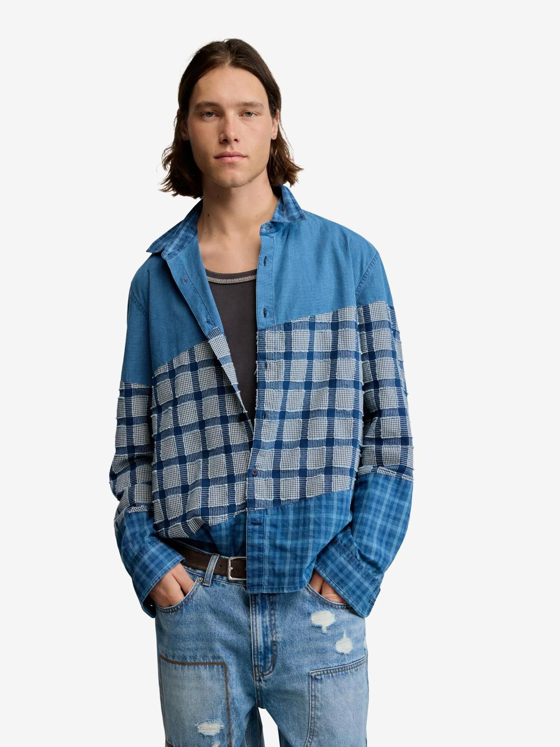 Desigual Košeľa svetlomodrá / tmavomodrá / biela