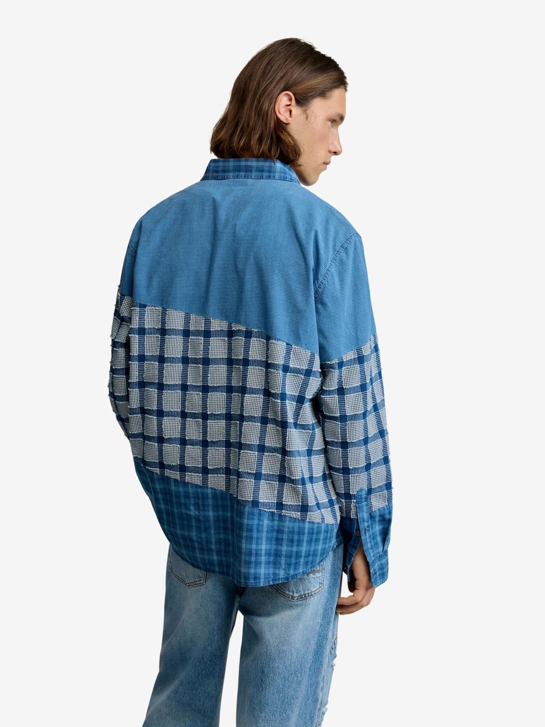 Desigual Košeľa svetlomodrá / tmavomodrá / biela