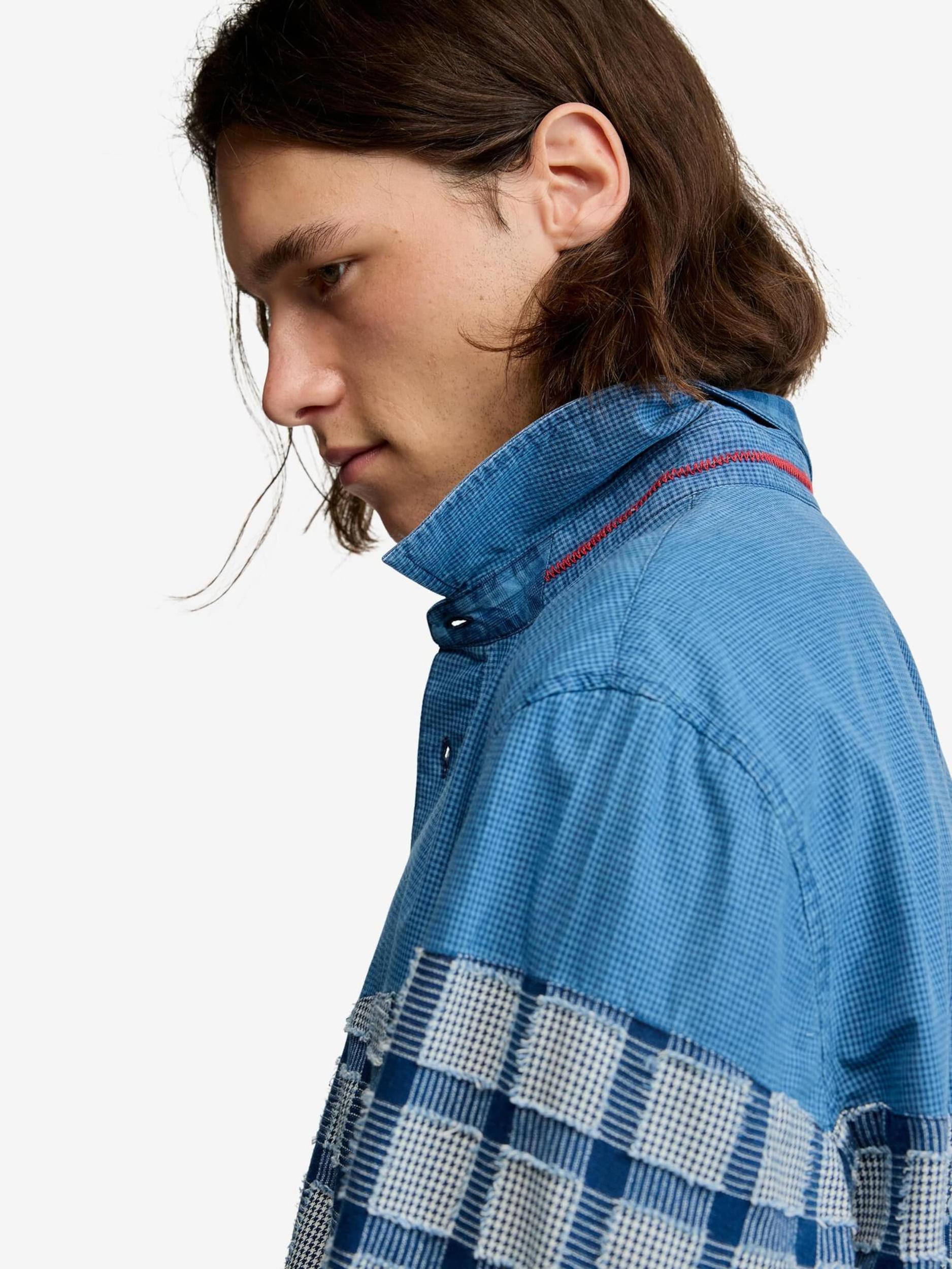 Desigual Košeľa svetlomodrá / tmavomodrá / biela