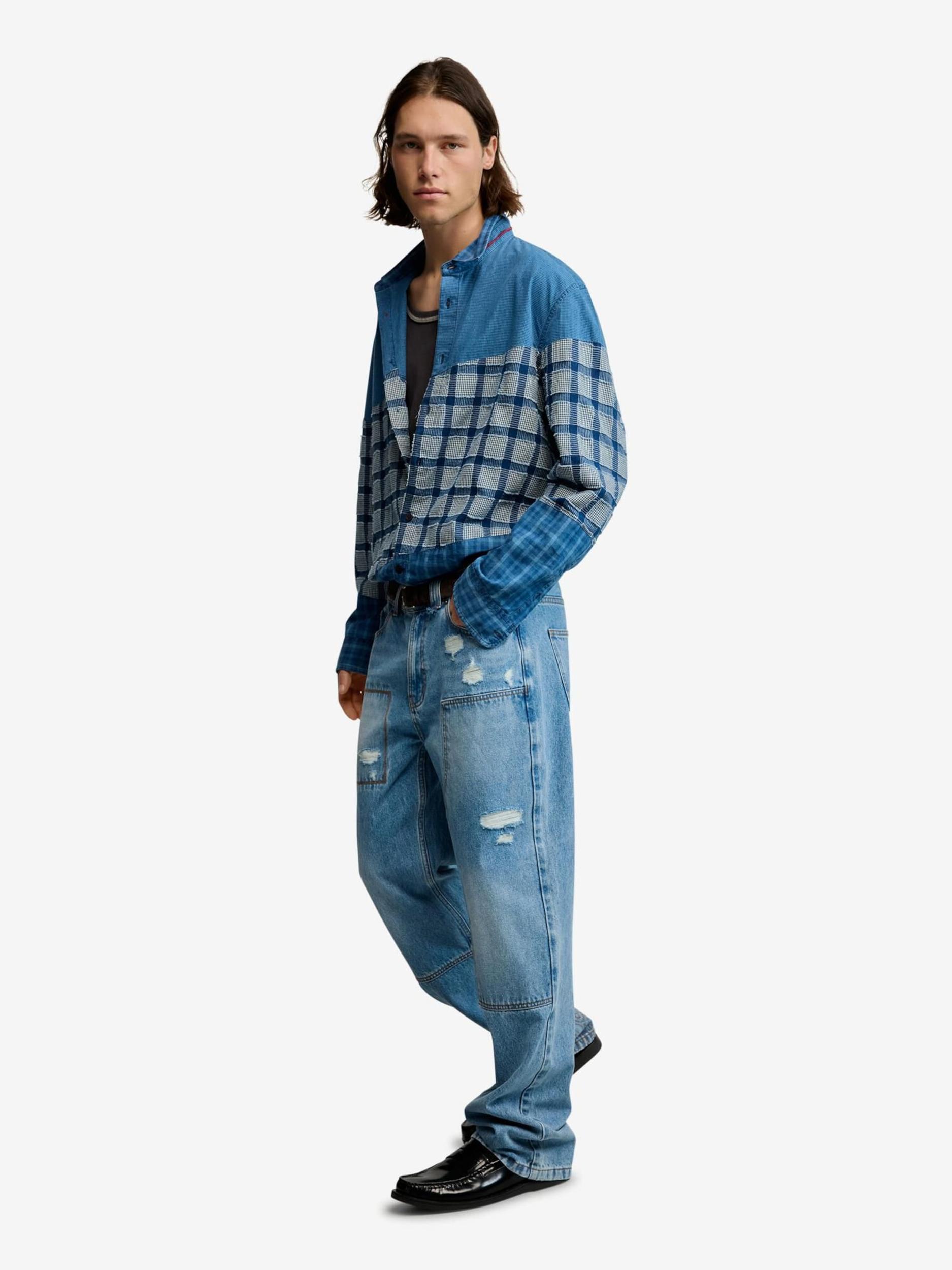 Desigual Košeľa svetlomodrá / tmavomodrá / biela