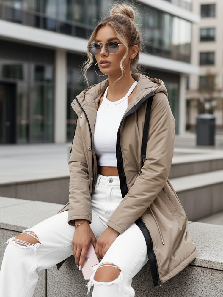 BASIC Tmavobéžová parka VERCHA TY4261