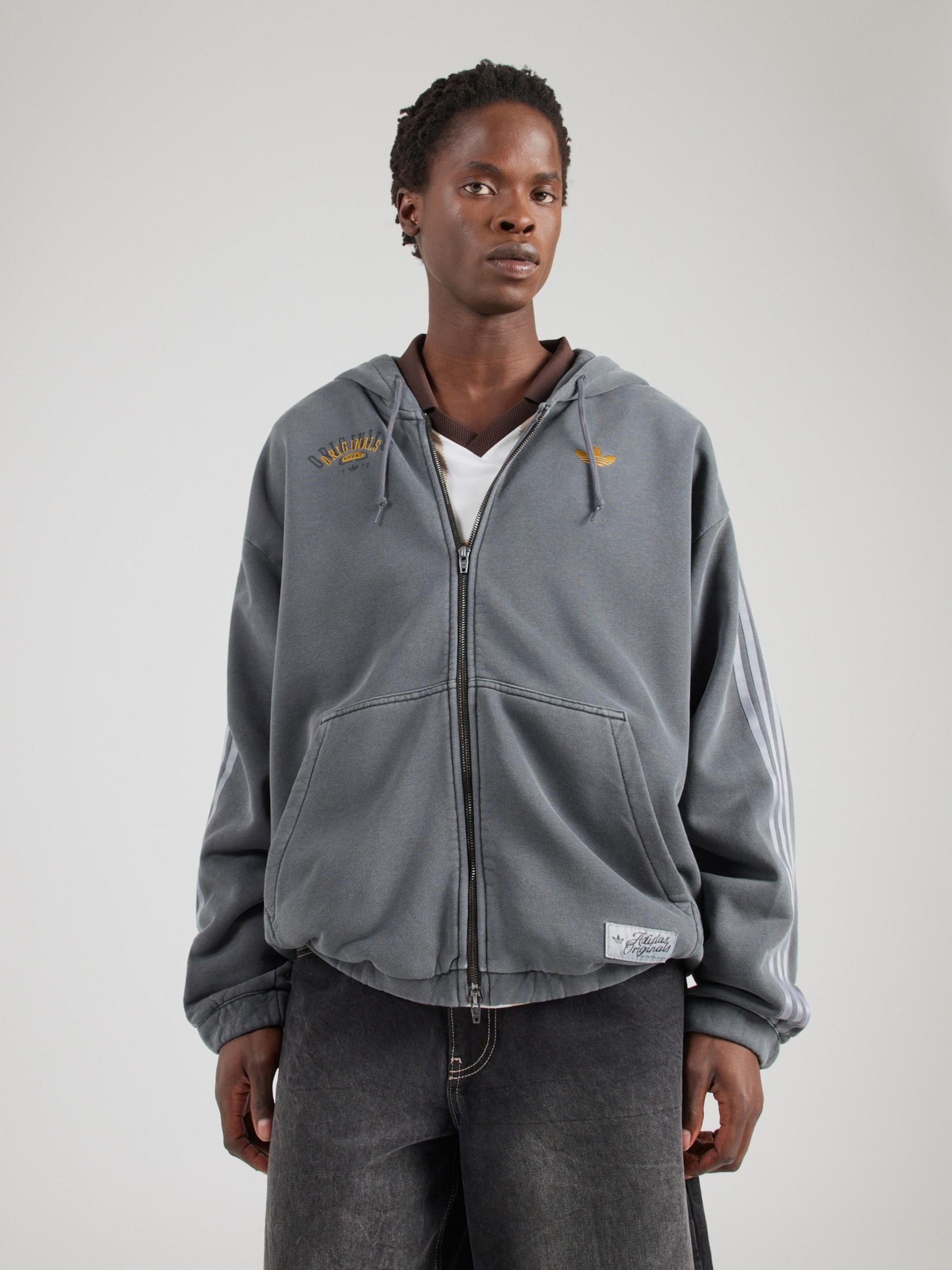 ADIDAS ORIGINALS Tepláková bunda karí / čadičová / svetlosivá / tmavosivá