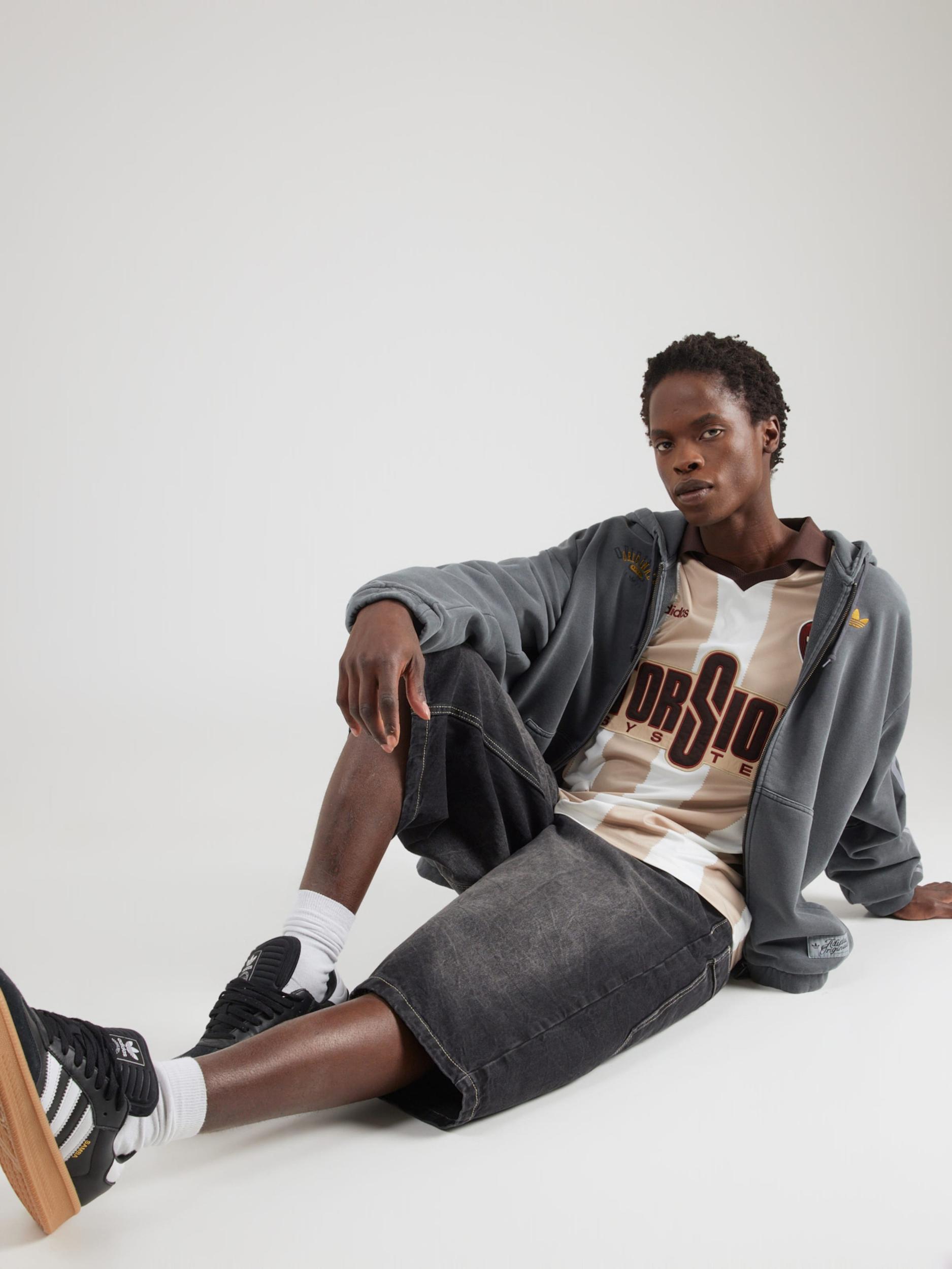 ADIDAS ORIGINALS Tepláková bunda karí / čadičová / svetlosivá / tmavosivá