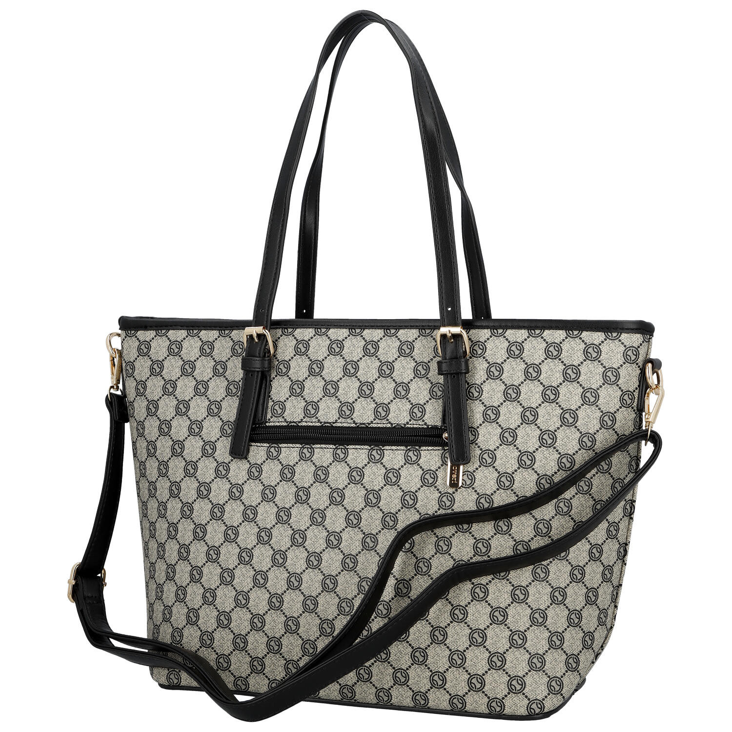 Coveri Trendy dámska koženková kabelka na rameno Elina, čiernobiela