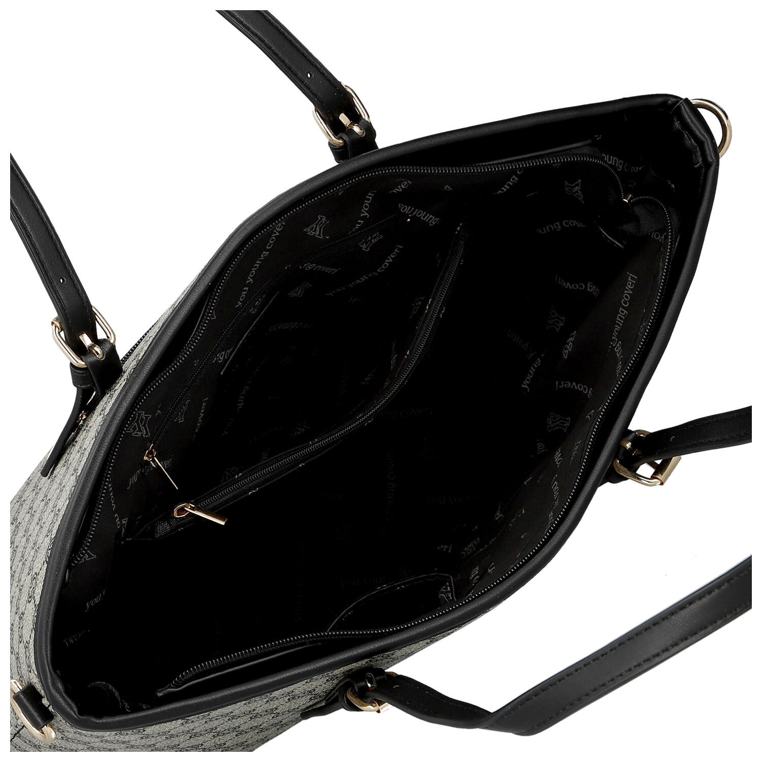 Coveri Trendy dámska koženková kabelka na rameno Elina, čiernobiela