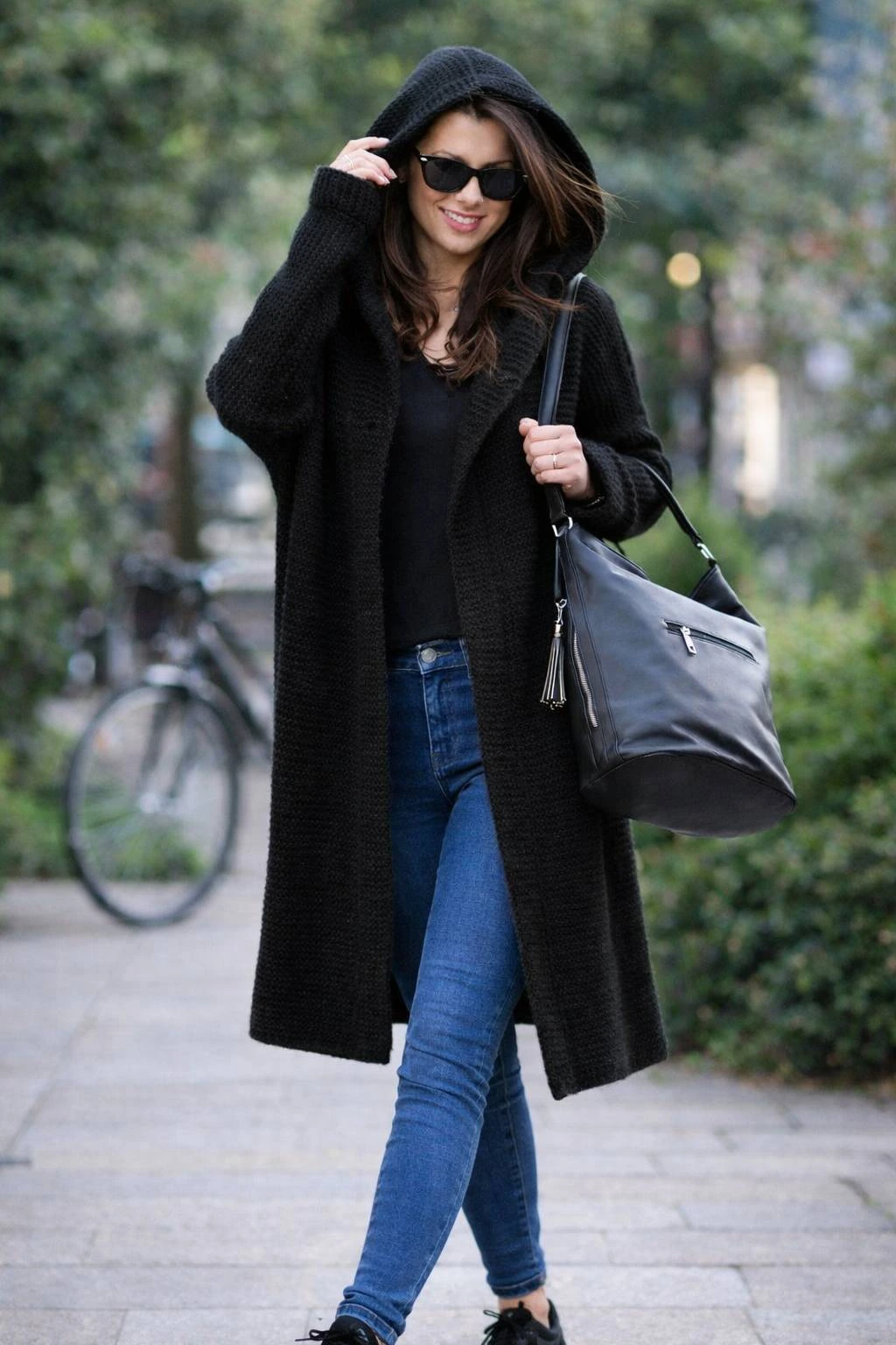 Fashionweek Dlhý Kardigan s kapucňou HONEY