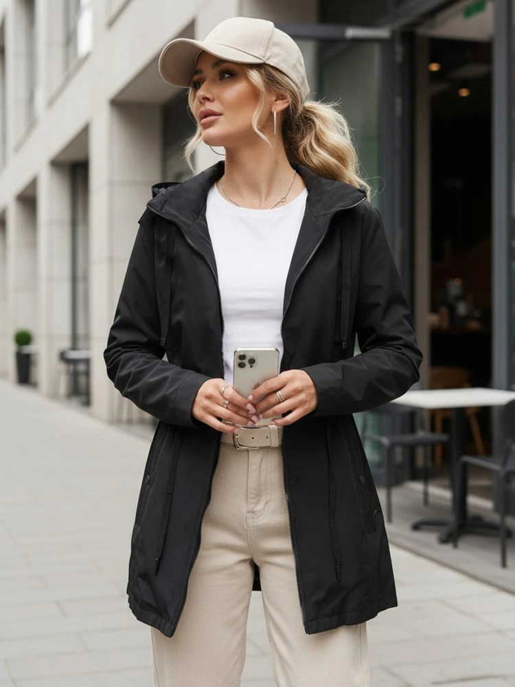 BASIC Dámska parka s kapucňou čierna