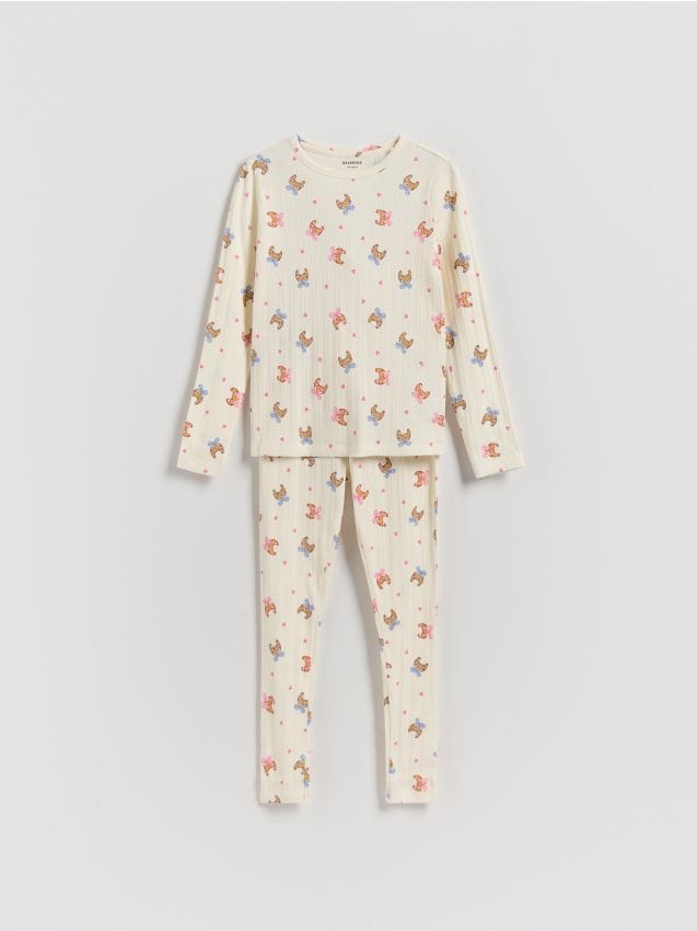 Reserved - Dvojdielne pyžamo - krémová