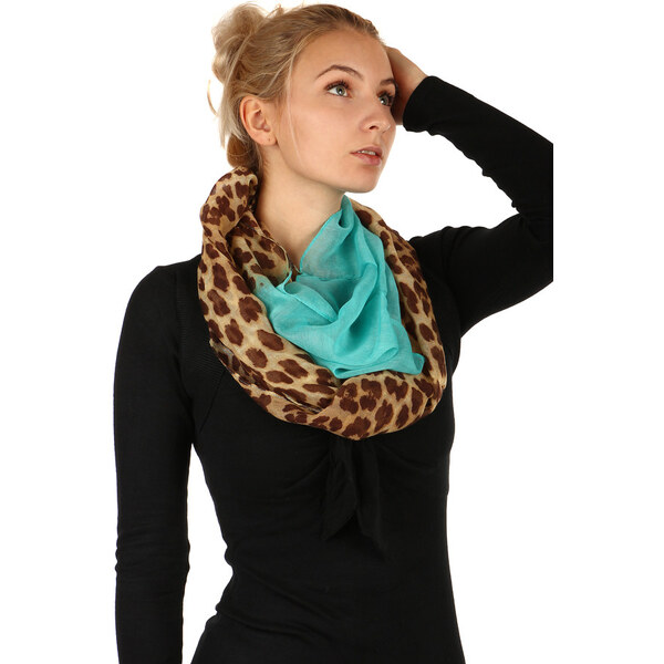 Glara Kruhová šatka s leoparďou potlačou 8395050